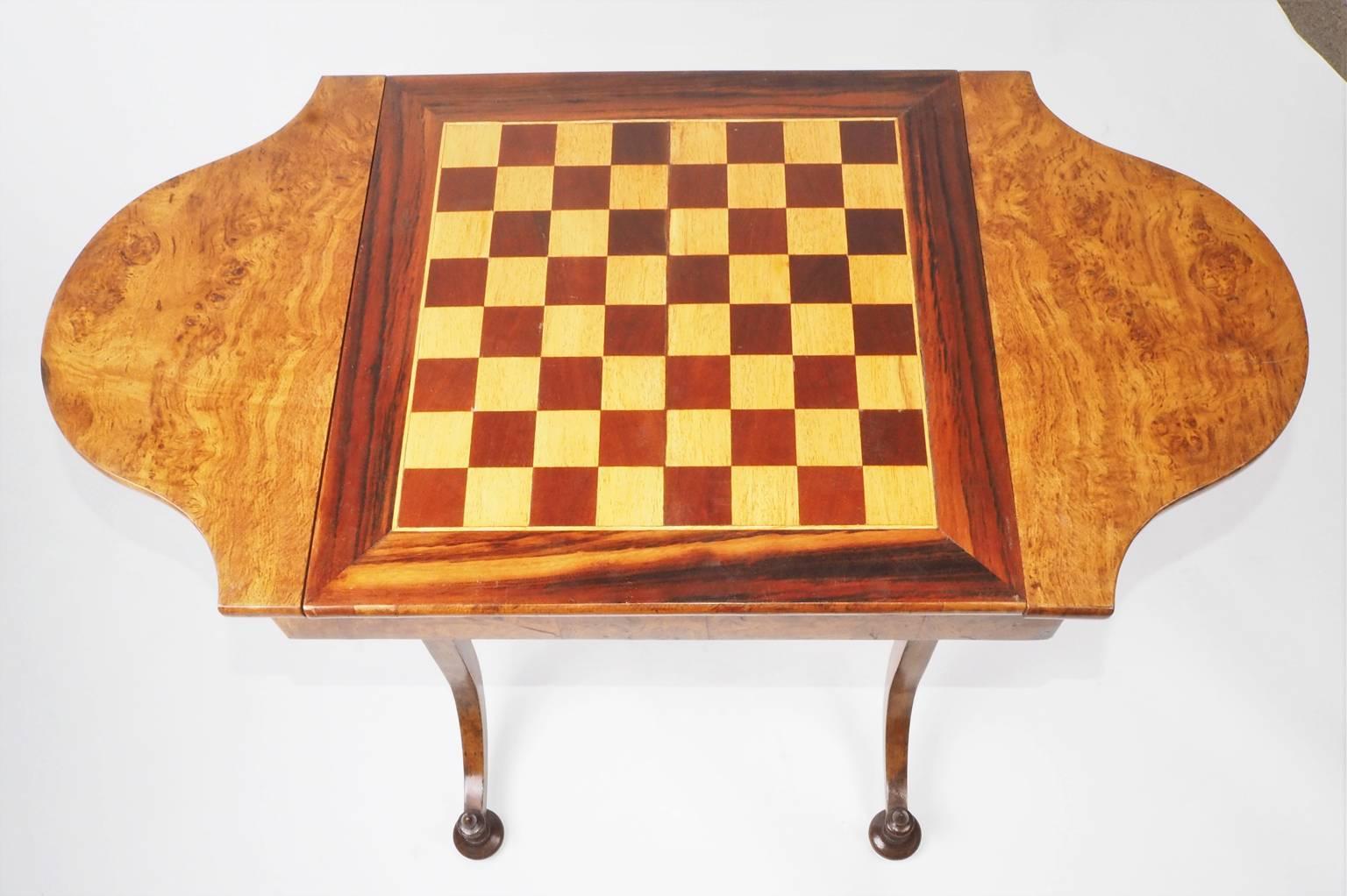Boxwood Pollard Oak Games Table, circa 1825 For Sale