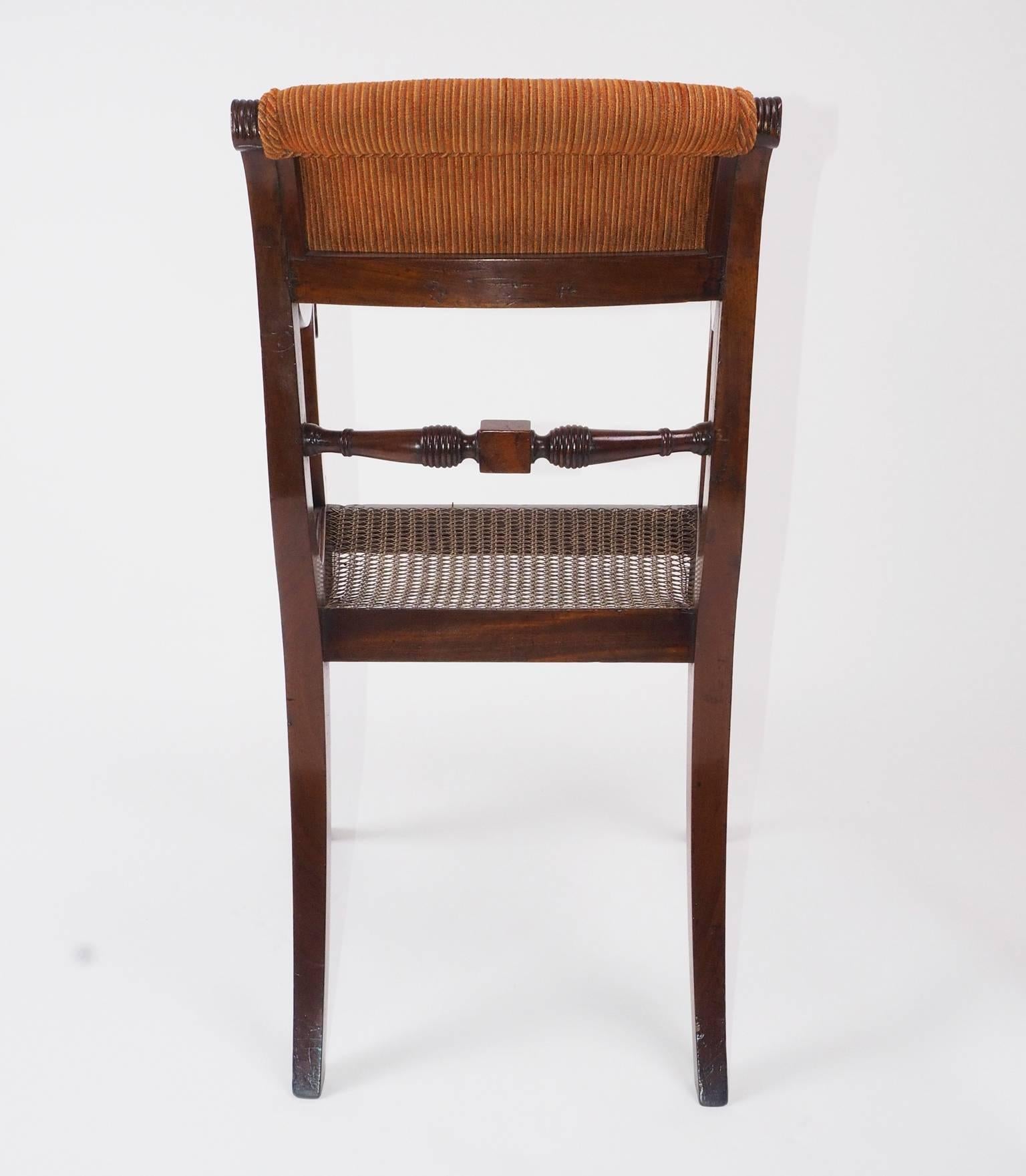 19th Century Regency Sabre Legged Mahogany Elbow Chair For Sale