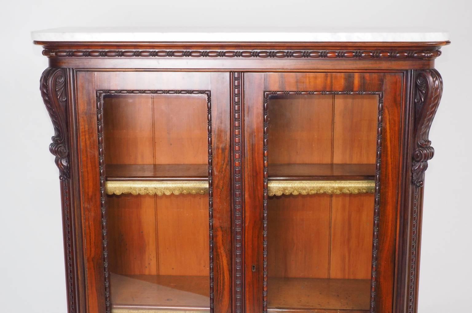 Regency Small Bookcase or Display Cabinet in Goncalo Alves For Sale