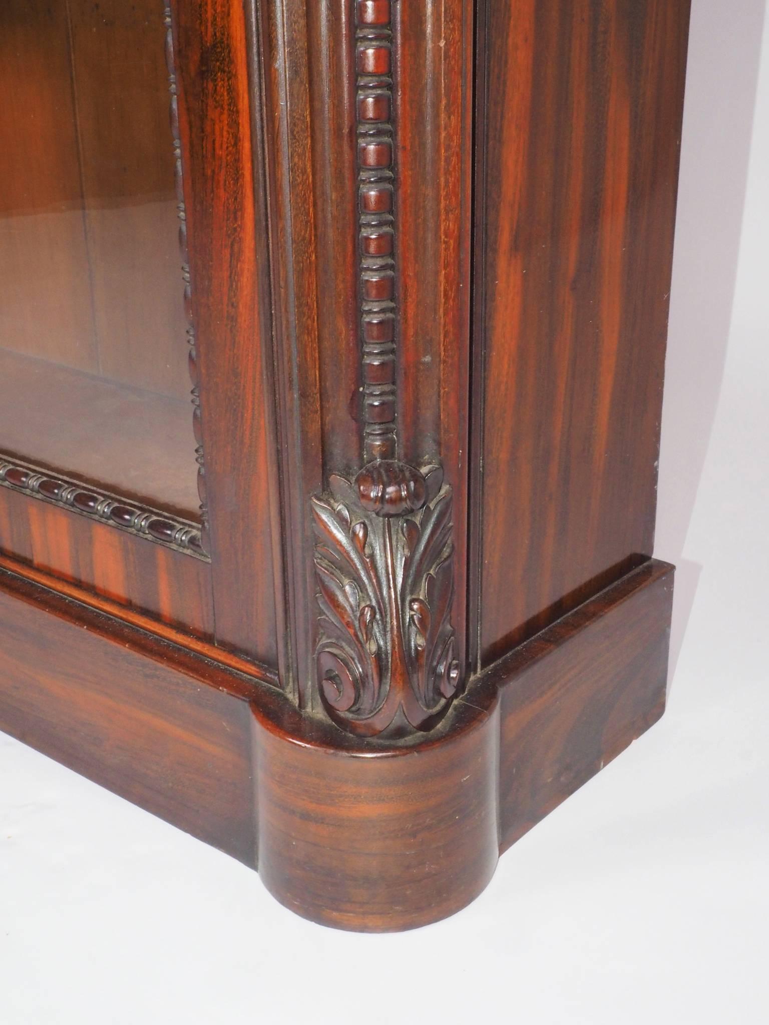 Zebra Wood Small Bookcase or Display Cabinet in Goncalo Alves For Sale