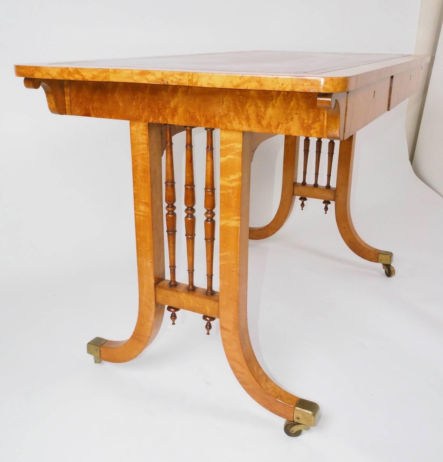 Bird's-Eye Maple Writing Table, circa 1825 For Sale 1