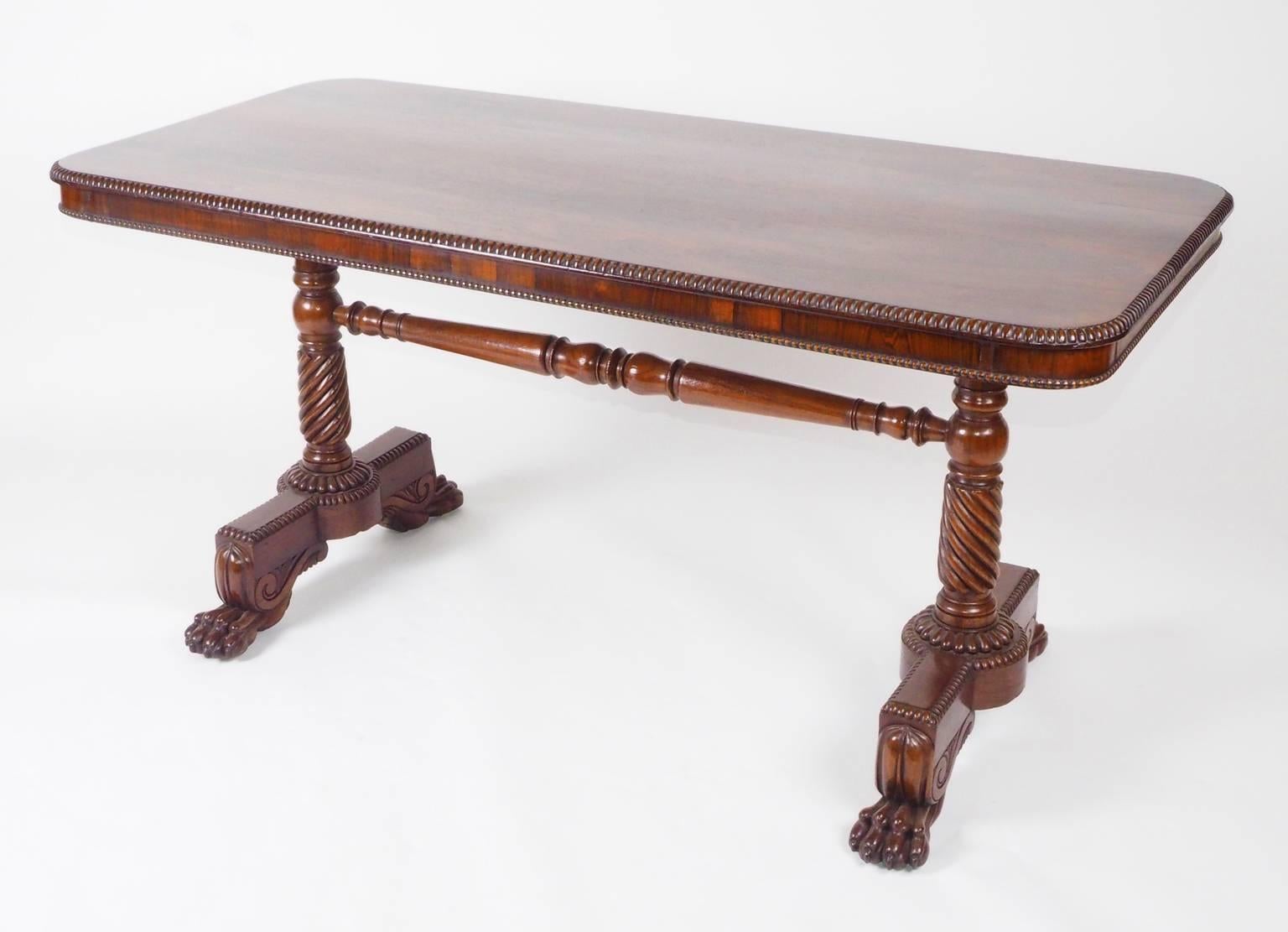 Regency George IV Rosewood Writing Table, circa 1825 For Sale