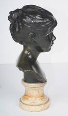 "Bust of a Young Girl" French Bronze, circa 1880