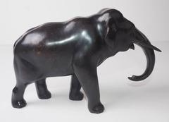 Japanese Bronze Elephant Sculpture