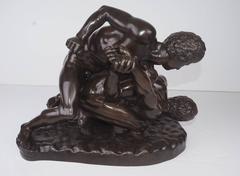 "the Wrestlers" 19th Century Bronze after the Antique