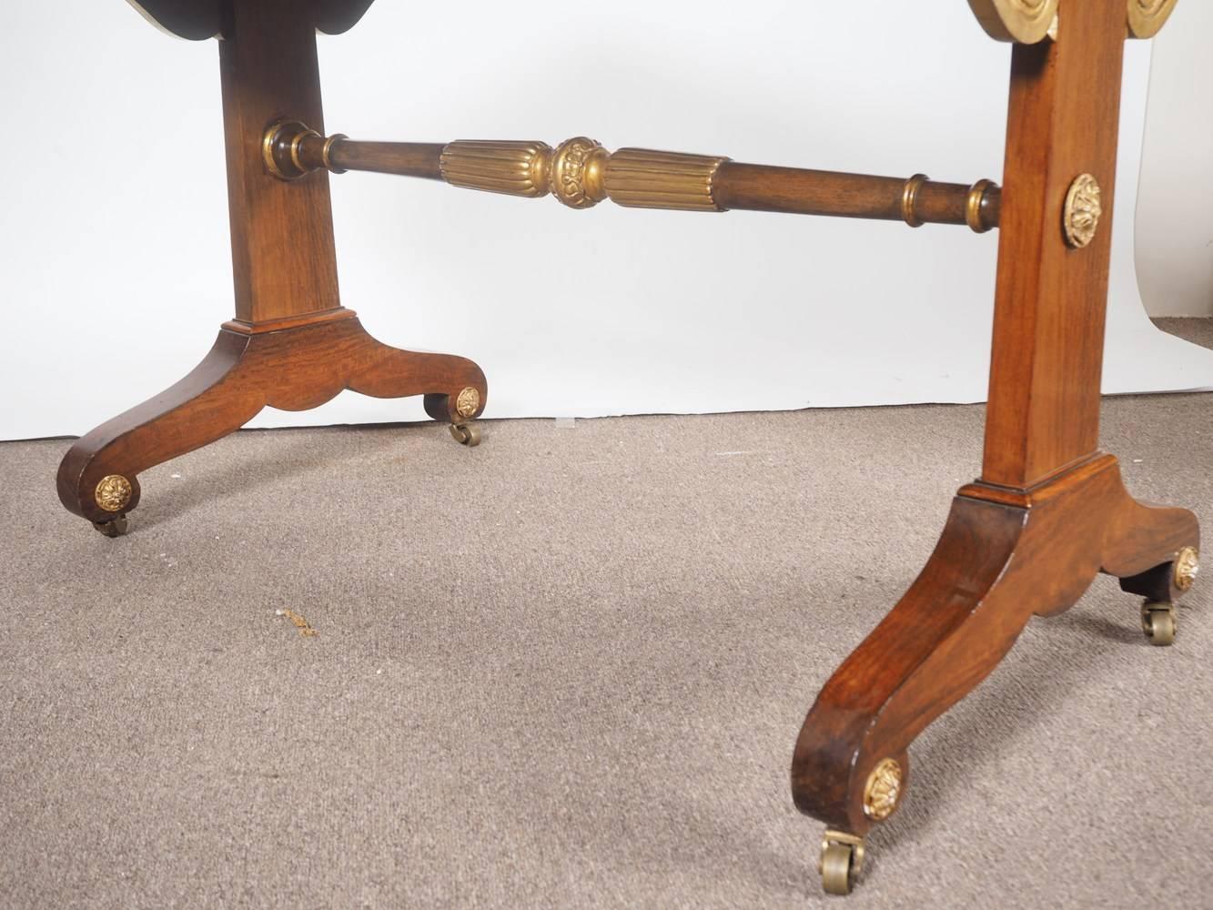 Regency Period Amboyna Padouk and Parcel-Gilt Writing Table In Excellent Condition For Sale In Fremantle, W.Australia