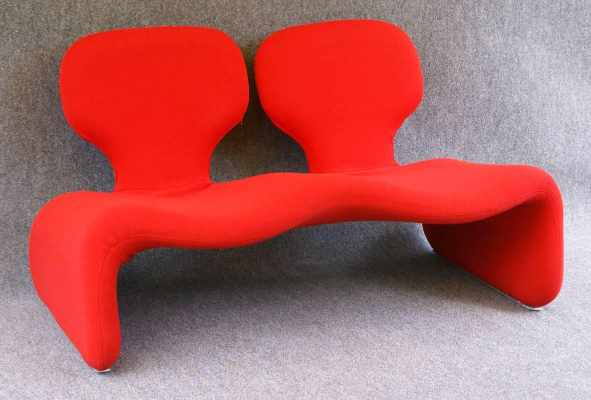 Mid-Century Modern Two-Seat Djinn Sofa by Olivier Mourgue for Airborne