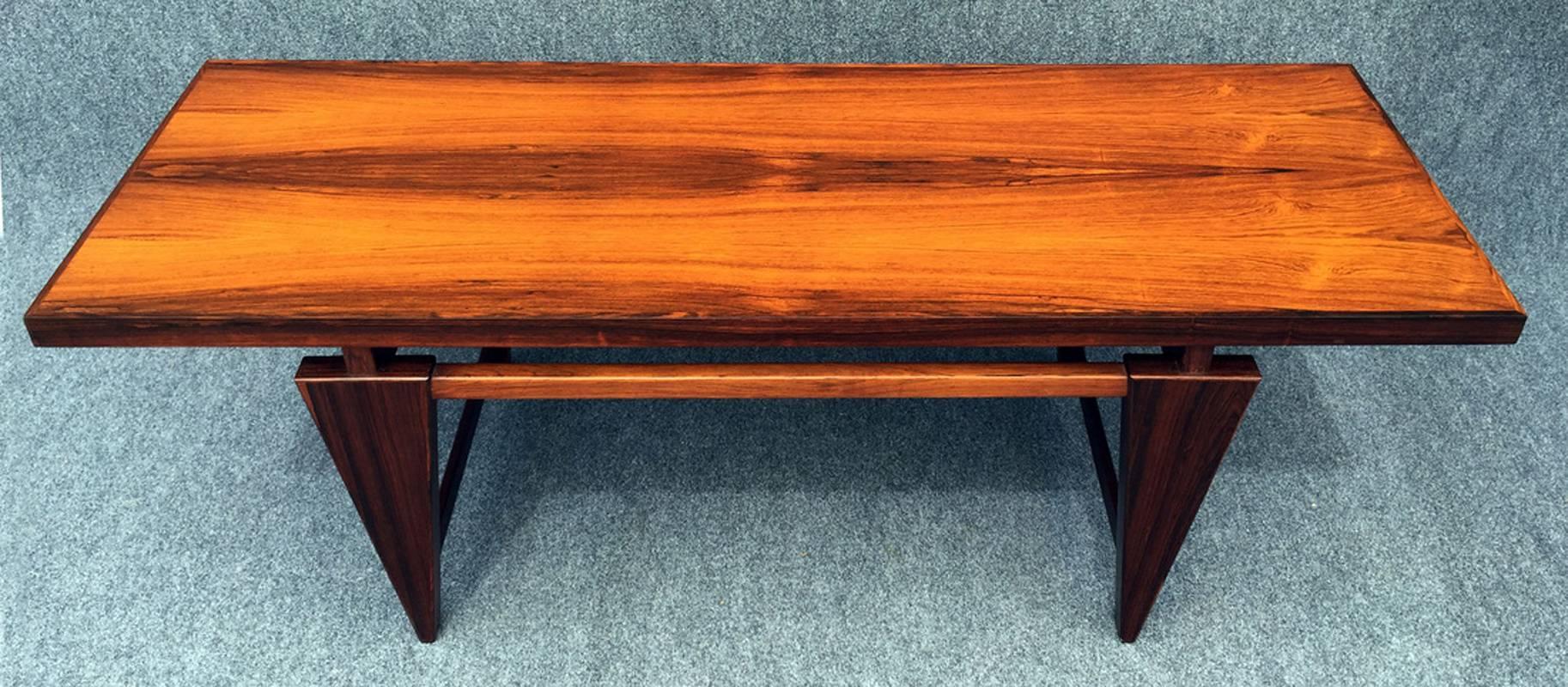 Mid-Century Modern Long Danish Rosewood Coffee Table by Illum Wikkelsø