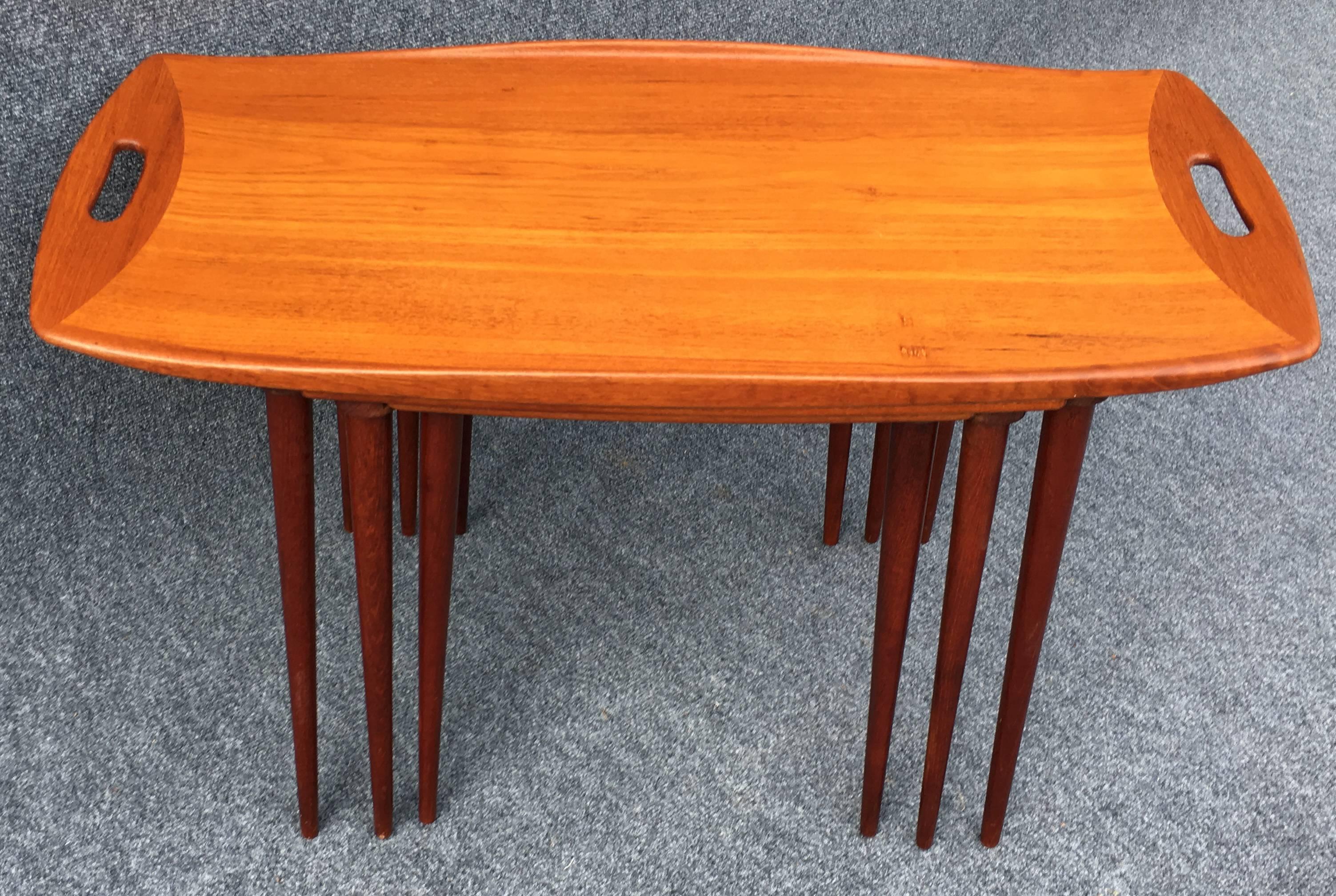 Mid-Century Modern Jens Quistgaard Nest of Three Teak Tables