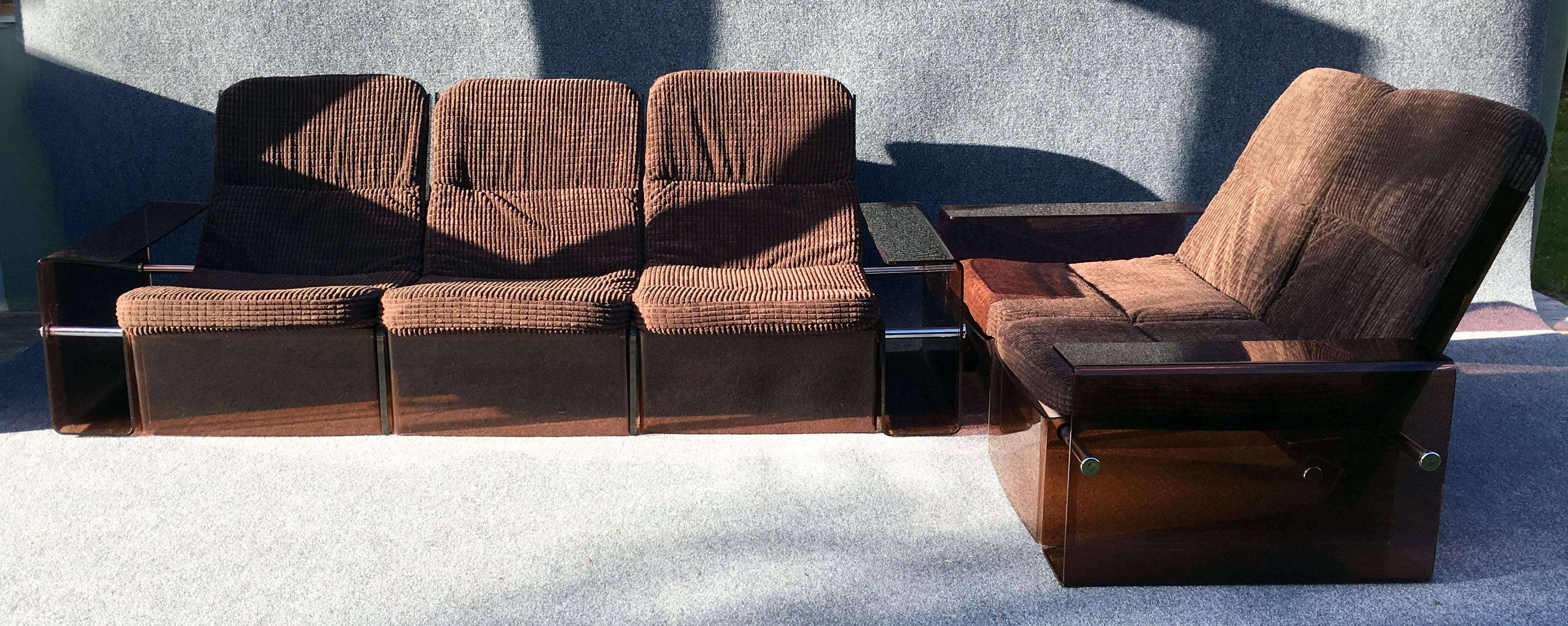 Late 20th Century Two and Three-Seat Original Vintage Perspex 'Acrylic' Sofas