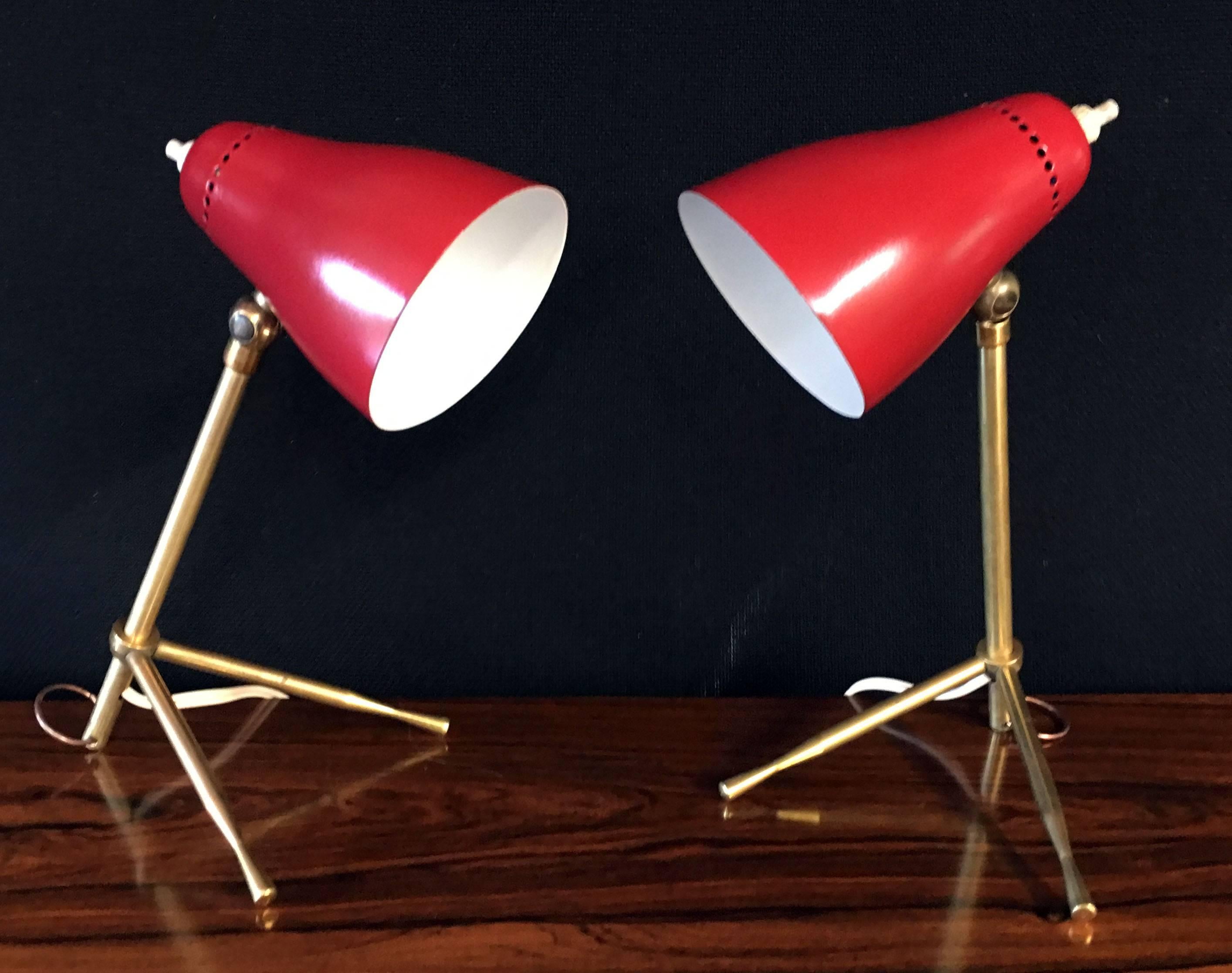 Danish Pair of Ochetta Desk/Wall Lights by Giuseppe Ostuni for O-Luce