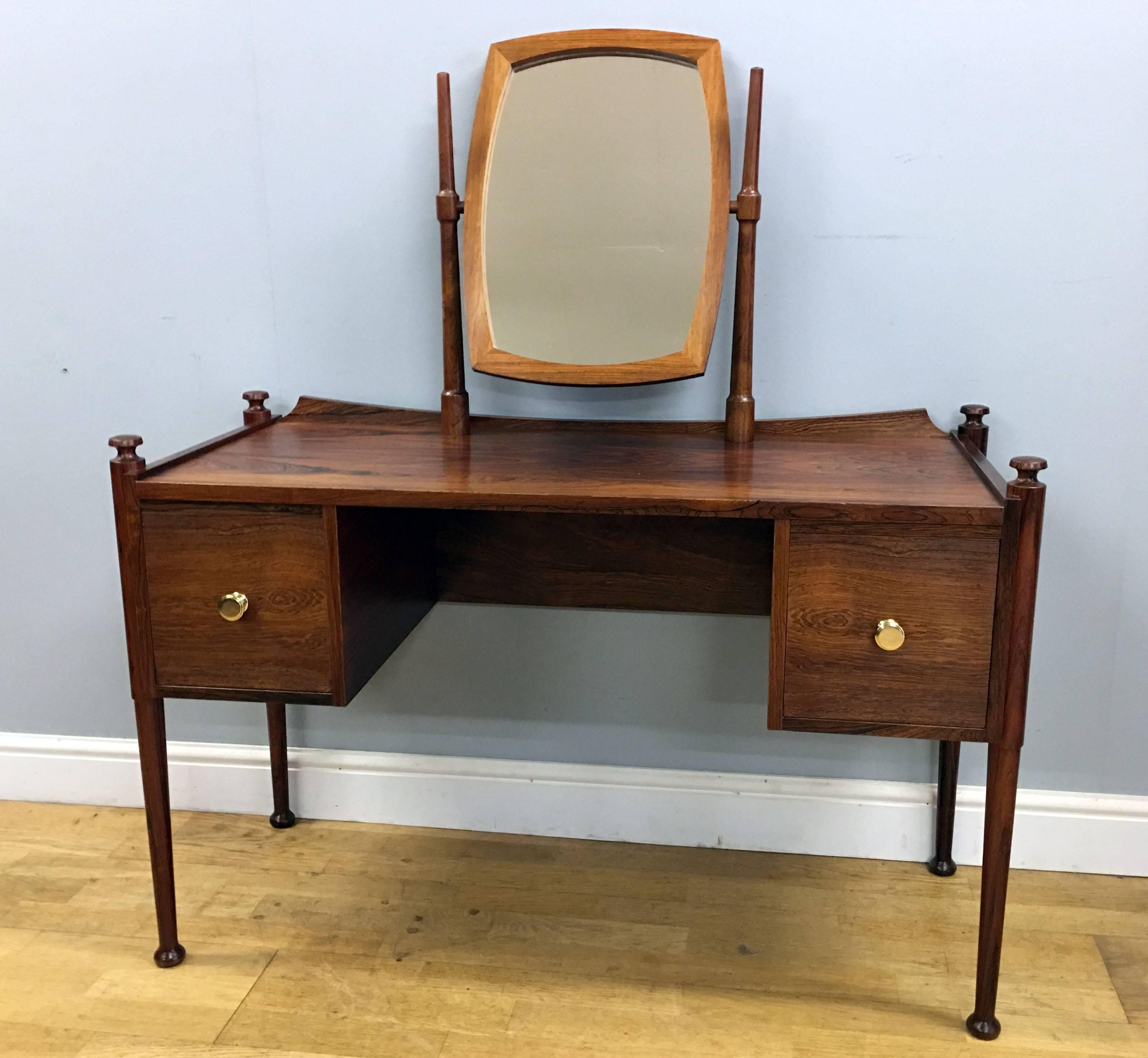 Mid-Century Modern Danish Rosewood Dressing Table and Stool