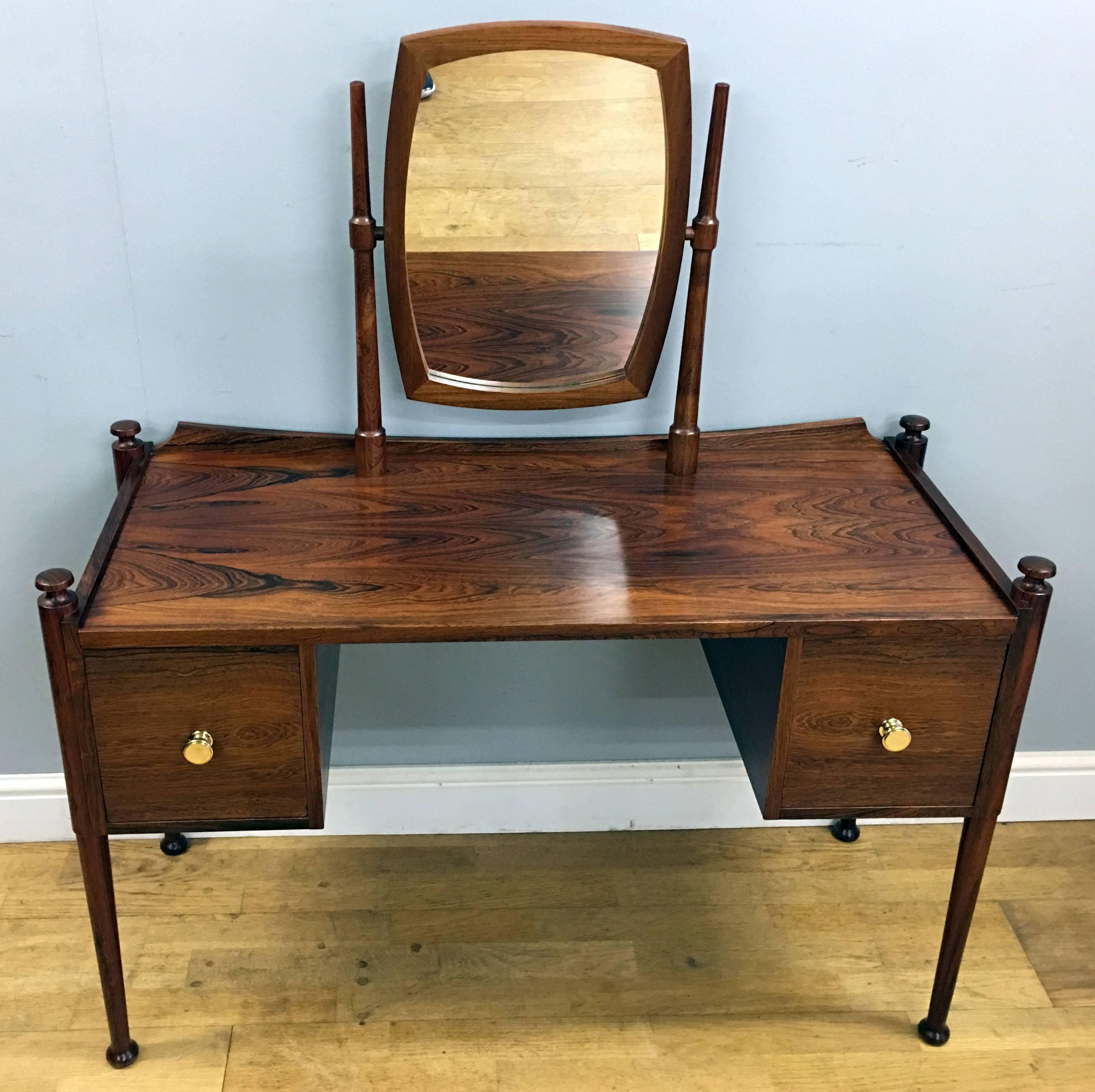 Mid-20th Century Danish Rosewood Dressing Table and Stool