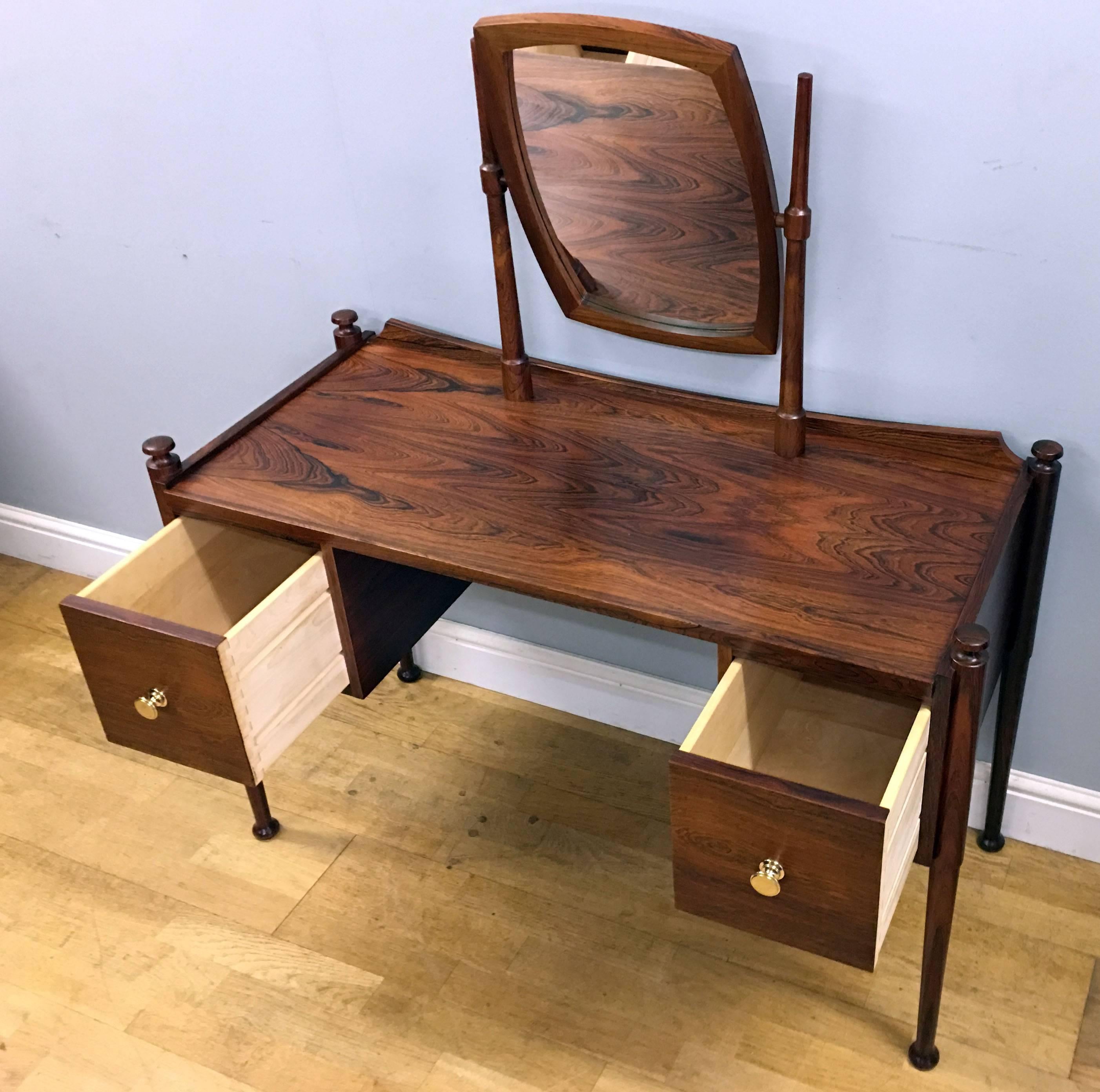 Danish Rosewood Dressing Table and Stool 2