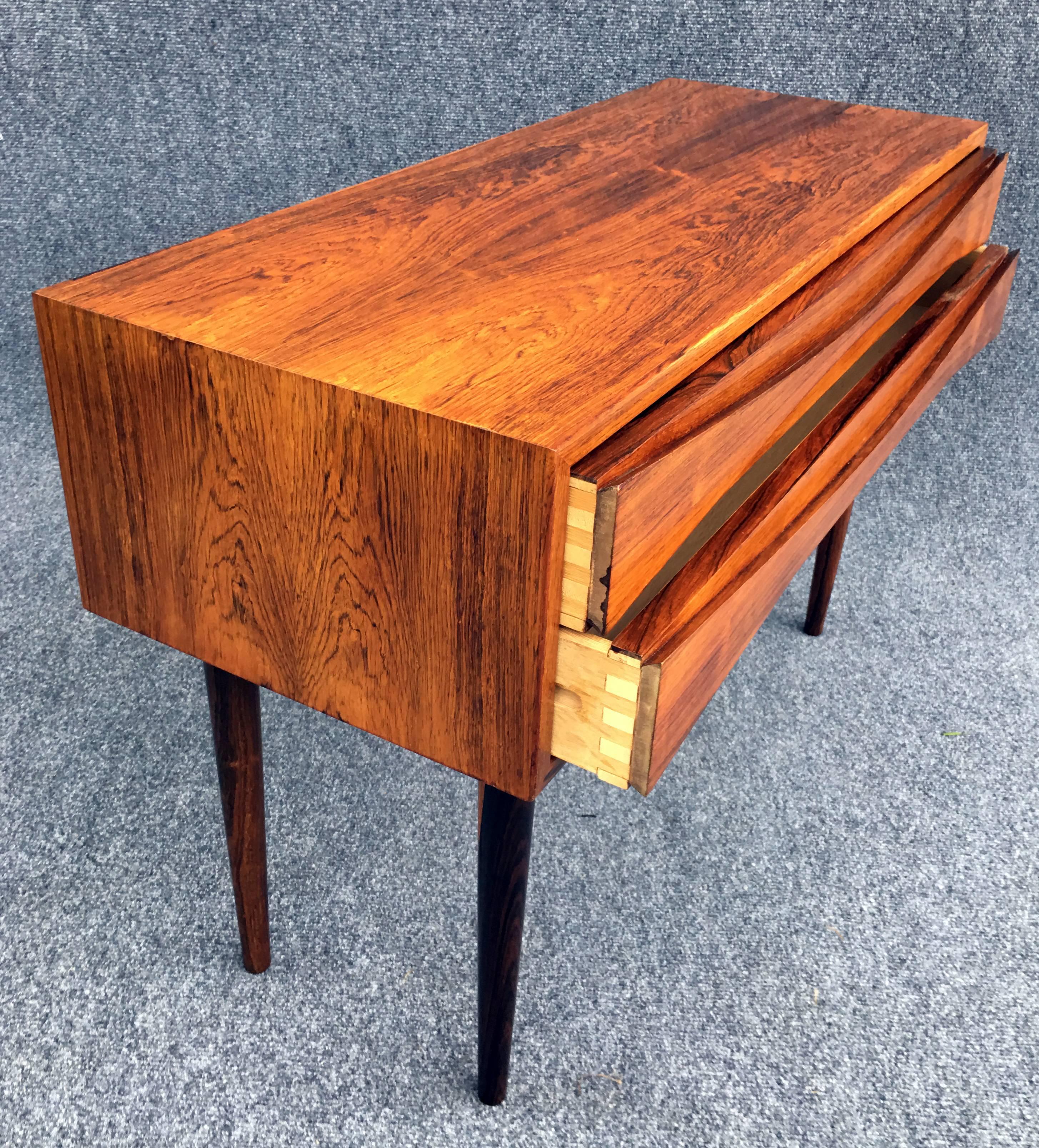 Mid-20th Century Long Two Drawer Rosewood Side Table by Arne Vodder for N.C.Mobler