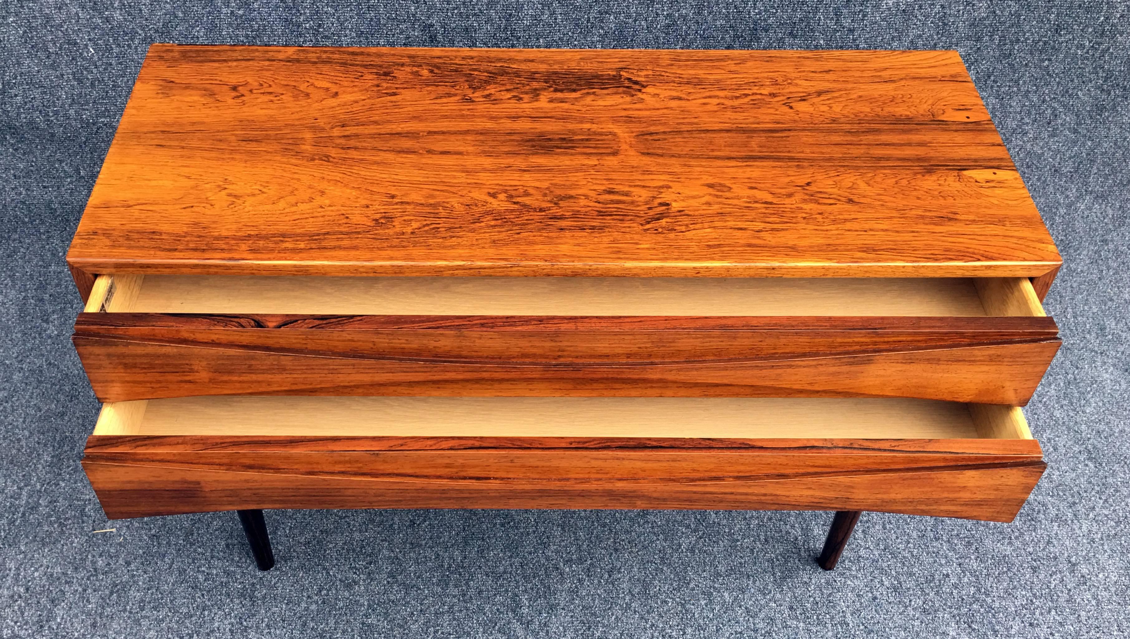 Long Two Drawer Rosewood Side Table by Arne Vodder for N.C.Mobler 1