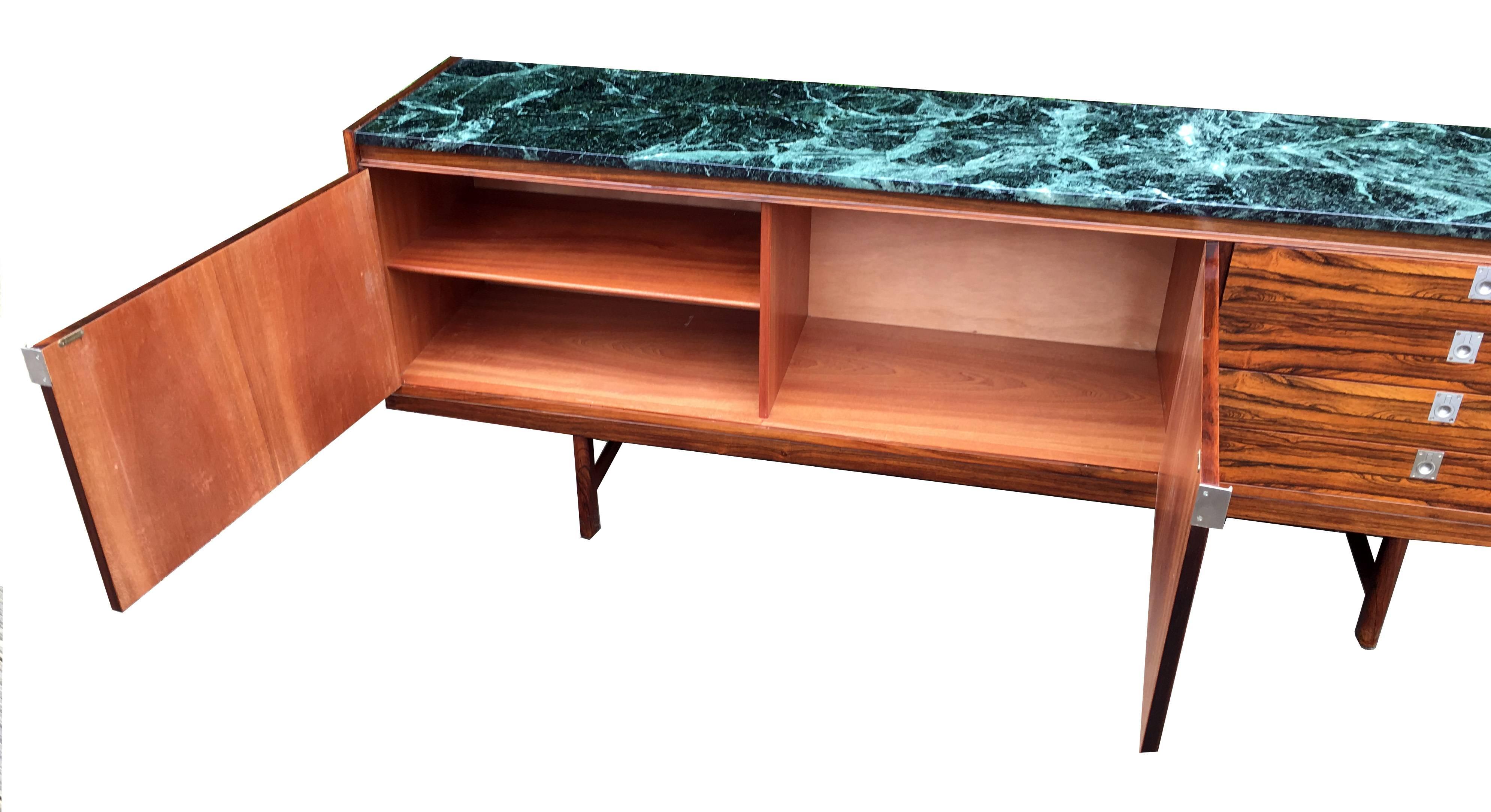 British Rosewood and Marble Sideboard by Robert Heritage for Archie Shine