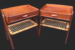 Very Near Matching Pair of Danish Midcentury Teak Bedside Tables