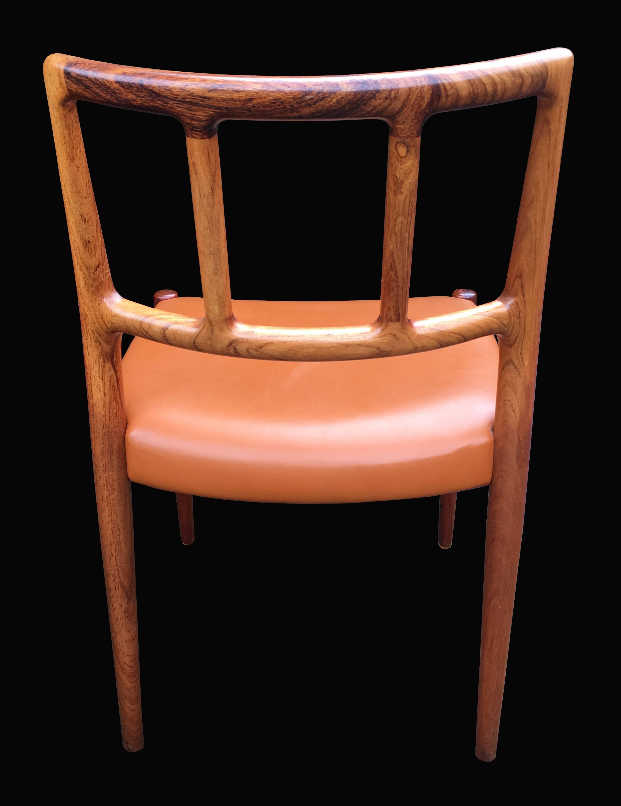 Danish Six Rosewood Dining Chairs by Johannes Andersen for Uldum Møbelfabrik