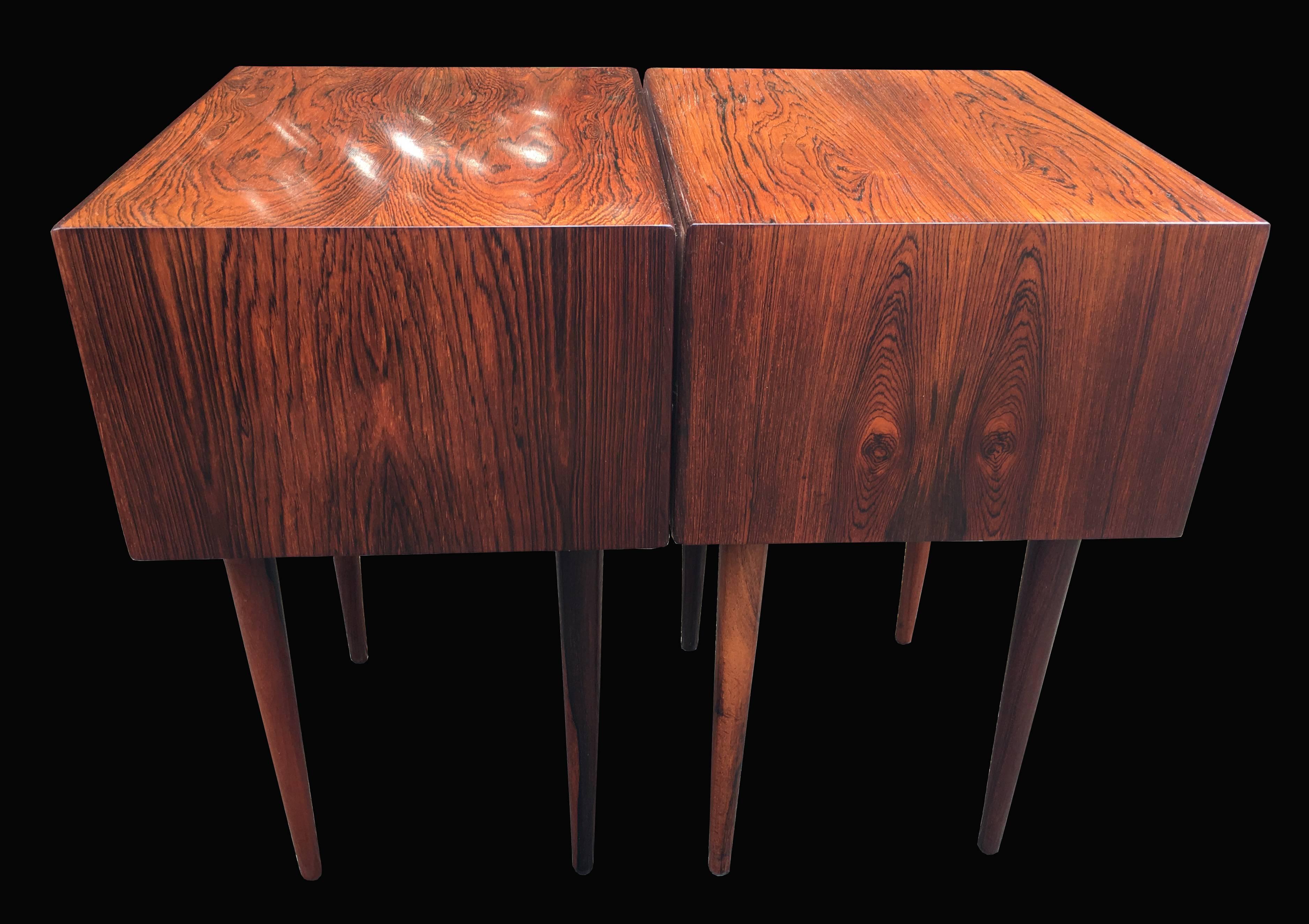Pair of Midcentury Rosewood Bedside Tables by Arne Vodder for NC Mobler In Excellent Condition In Little Burstead, Essex