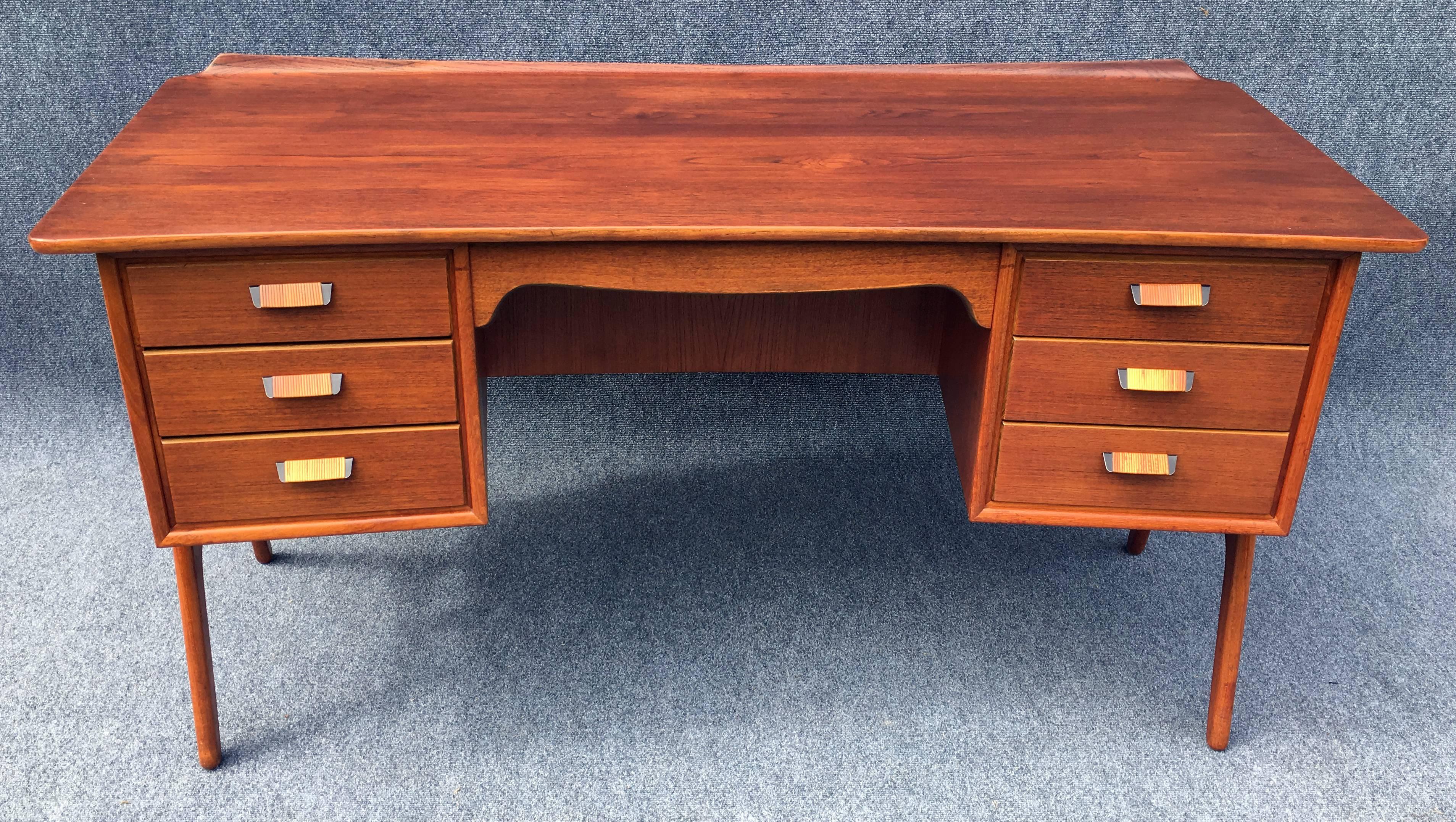 Danish First Edition Teak Desk by Svend Aage Madsen for Sigurd Hansen Mobelfabrik