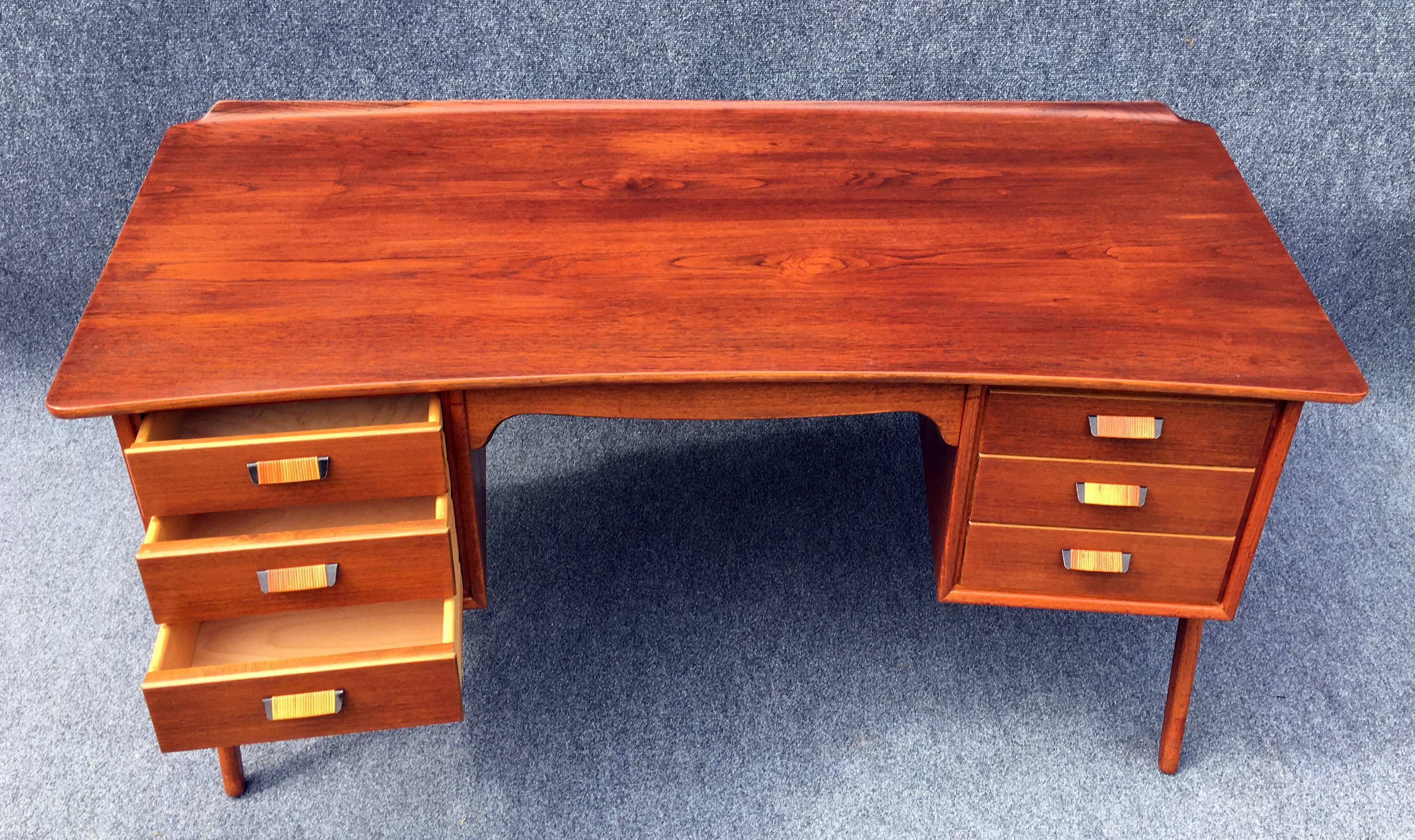First Edition Teak Desk by Svend Aage Madsen for Sigurd Hansen Mobelfabrik 2