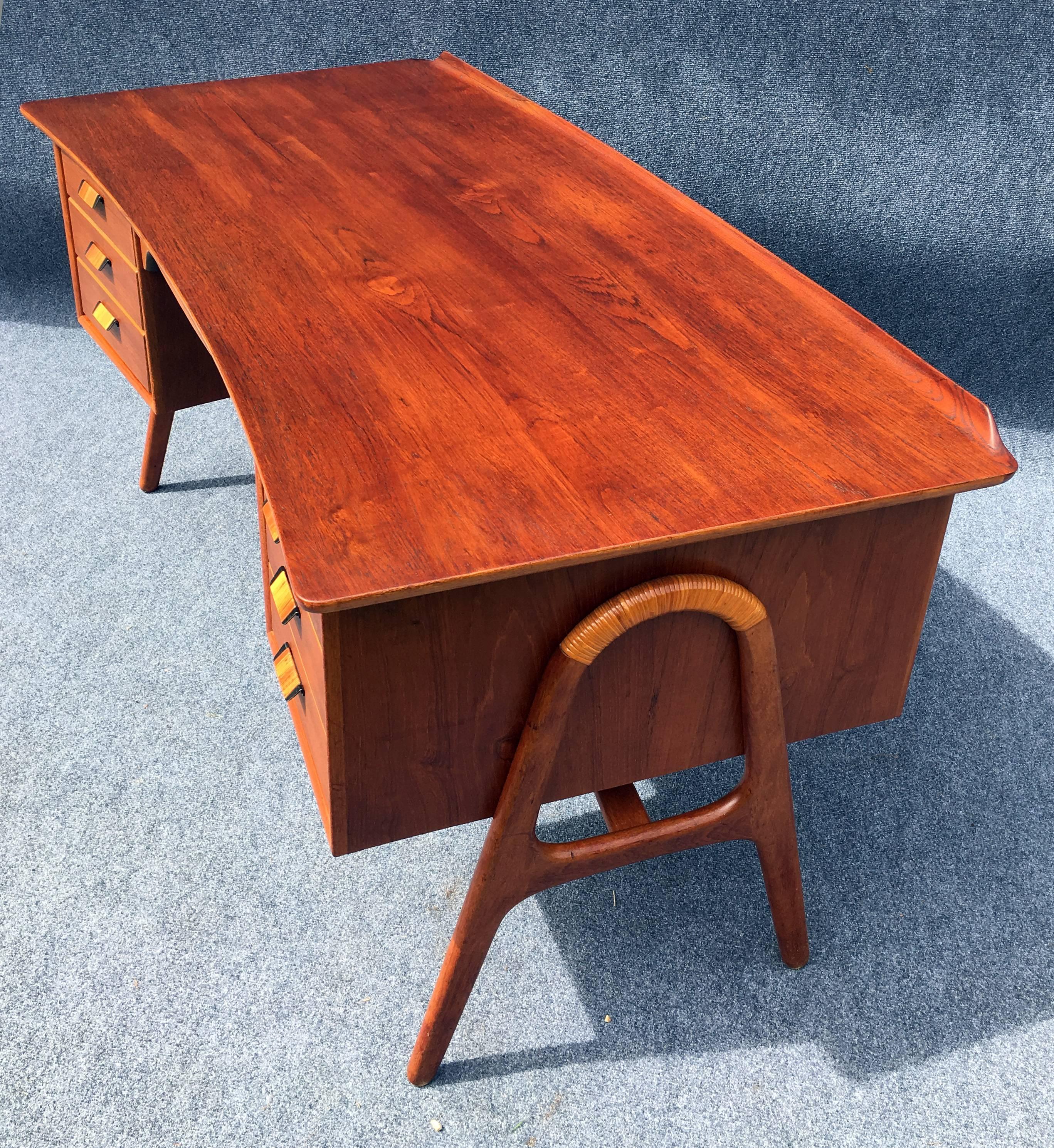 First Edition Teak Desk by Svend Aage Madsen for Sigurd Hansen Mobelfabrik 4