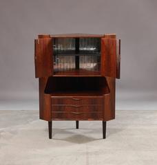Danish Rosewood Corner Cabinet by Gunni Omann