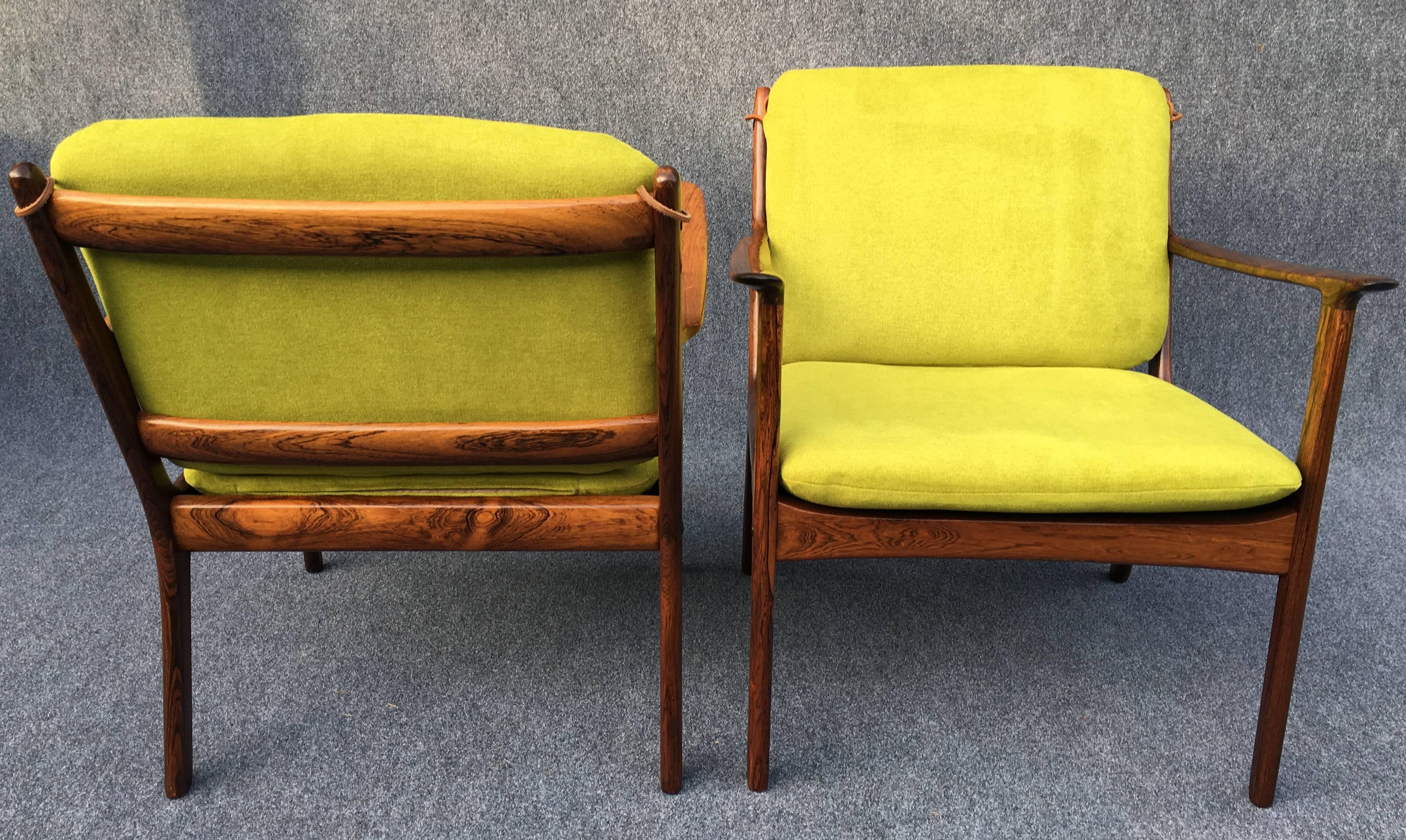 Mid-Century Modern Pair of Danish Rosewood 'PJ112' Armchairs by Ole Wanscher for Poul Jeppersen