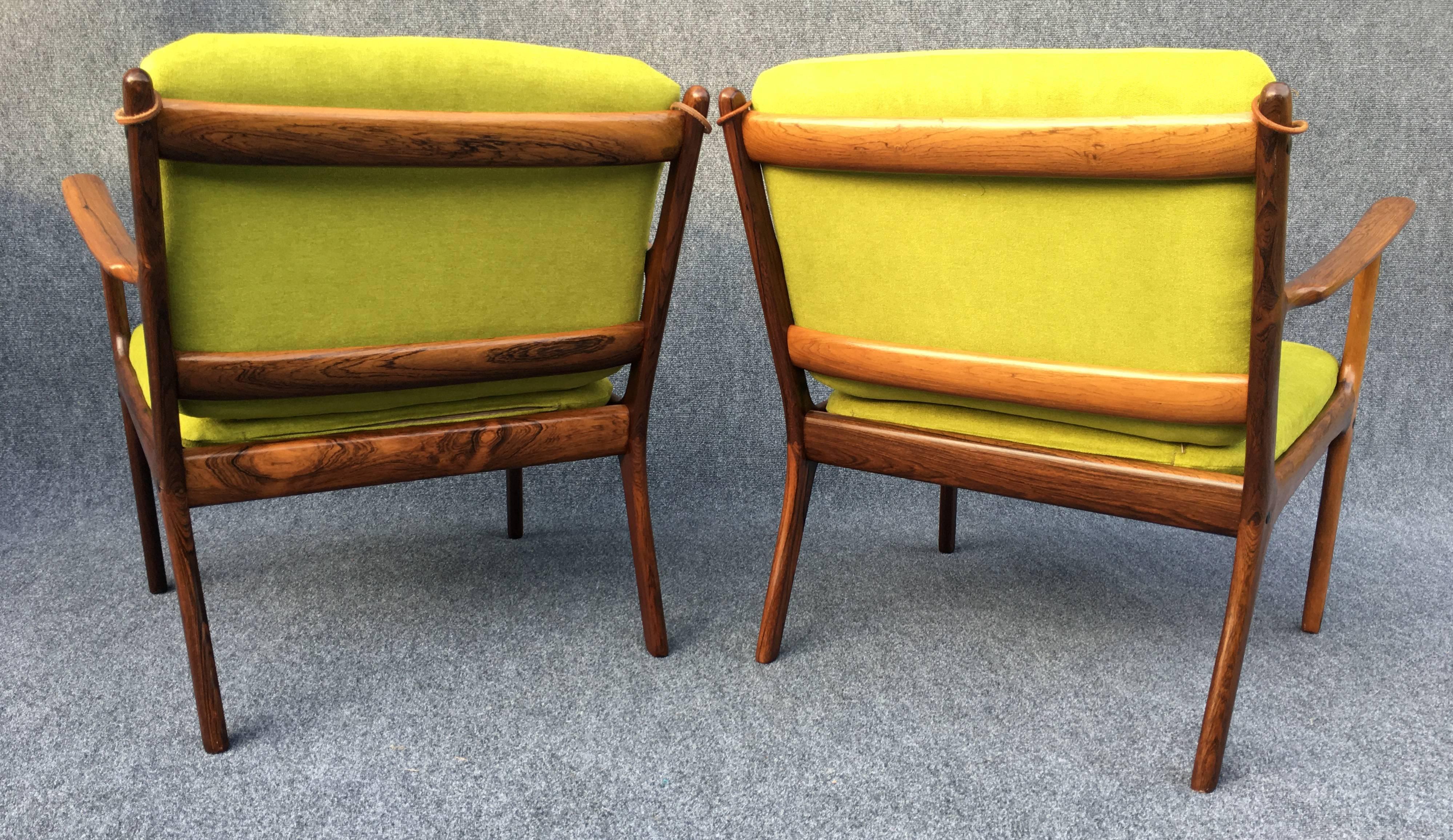 Pair of Danish Rosewood 'PJ112' Armchairs by Ole Wanscher for Poul Jeppersen 3