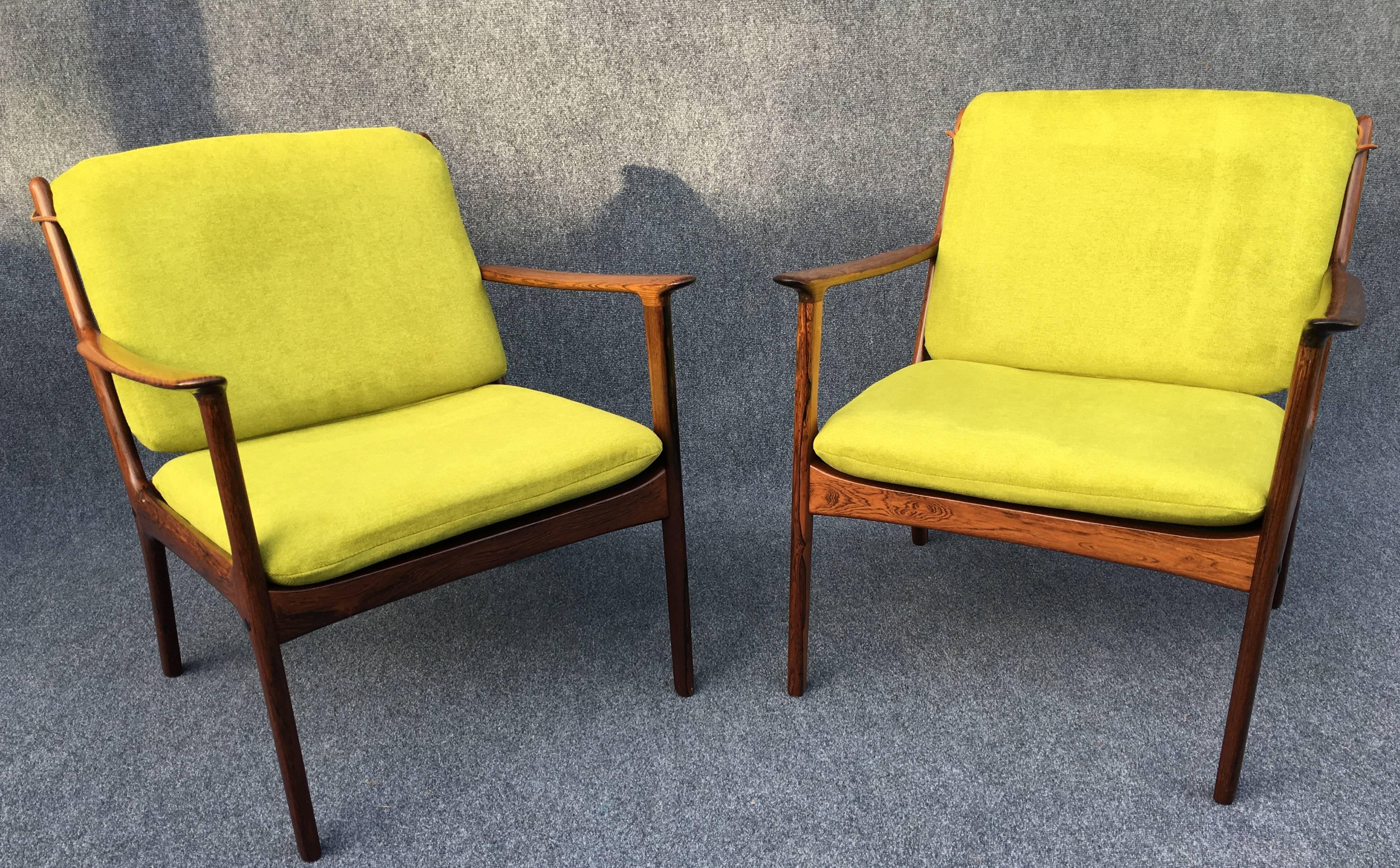 Pair of Danish Rosewood 'PJ112' Armchairs by Ole Wanscher for Poul Jeppersen 2