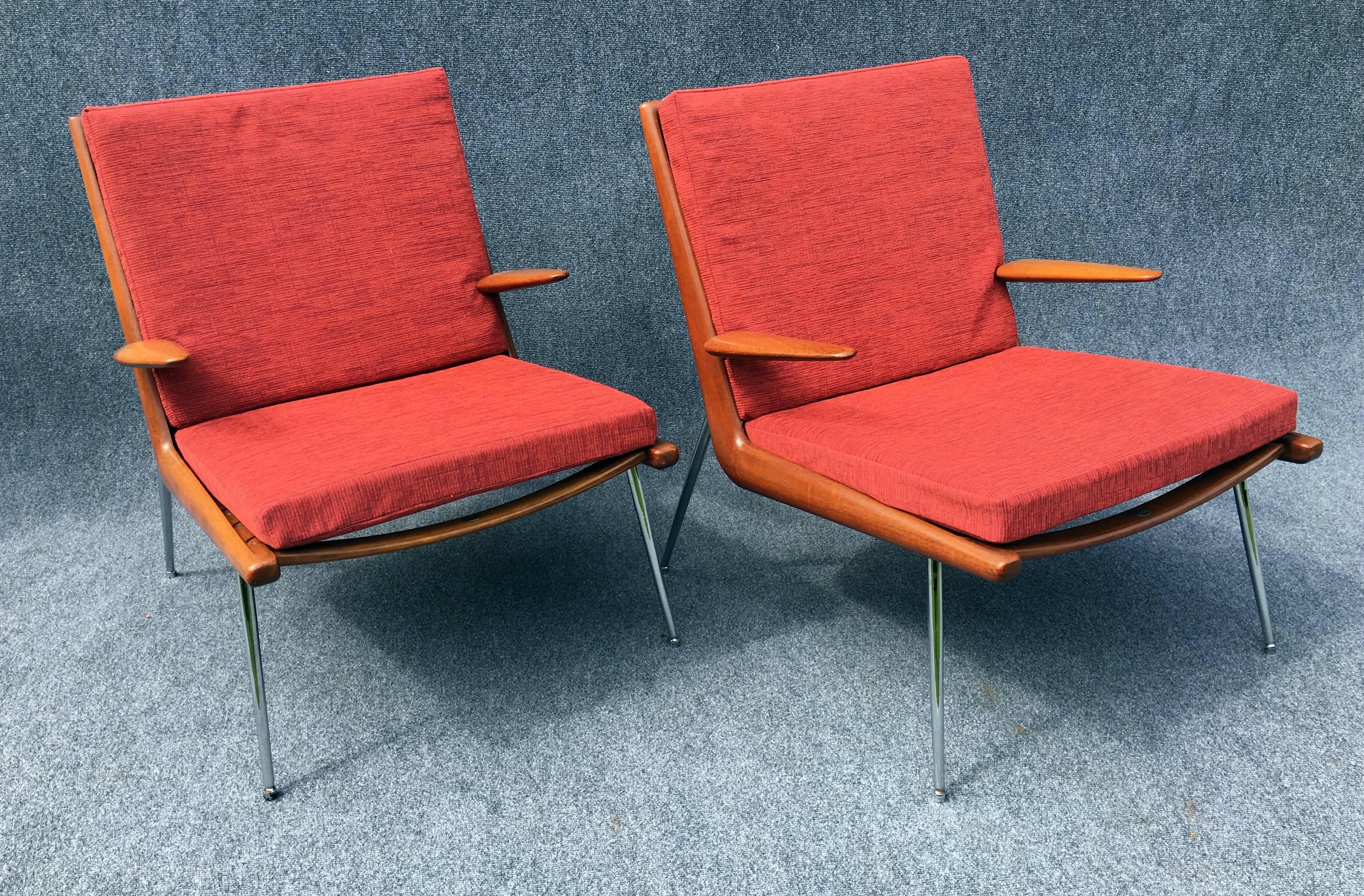 Pair of FD135 'Boomerang' Chairs by Peter Hvidt and Orla Mølgaard-Nielsen 3