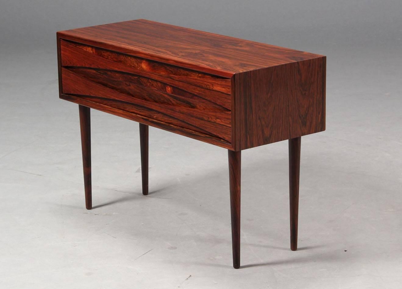 Danish Pair of Arne Vodder Low Two-Drawer Rosewood Side Tables