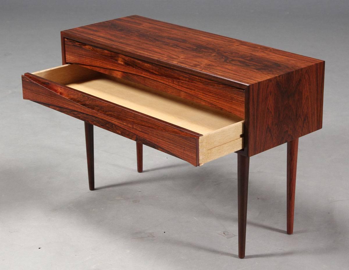 Mid-20th Century Pair of Arne Vodder Low Two-Drawer Rosewood Side Tables
