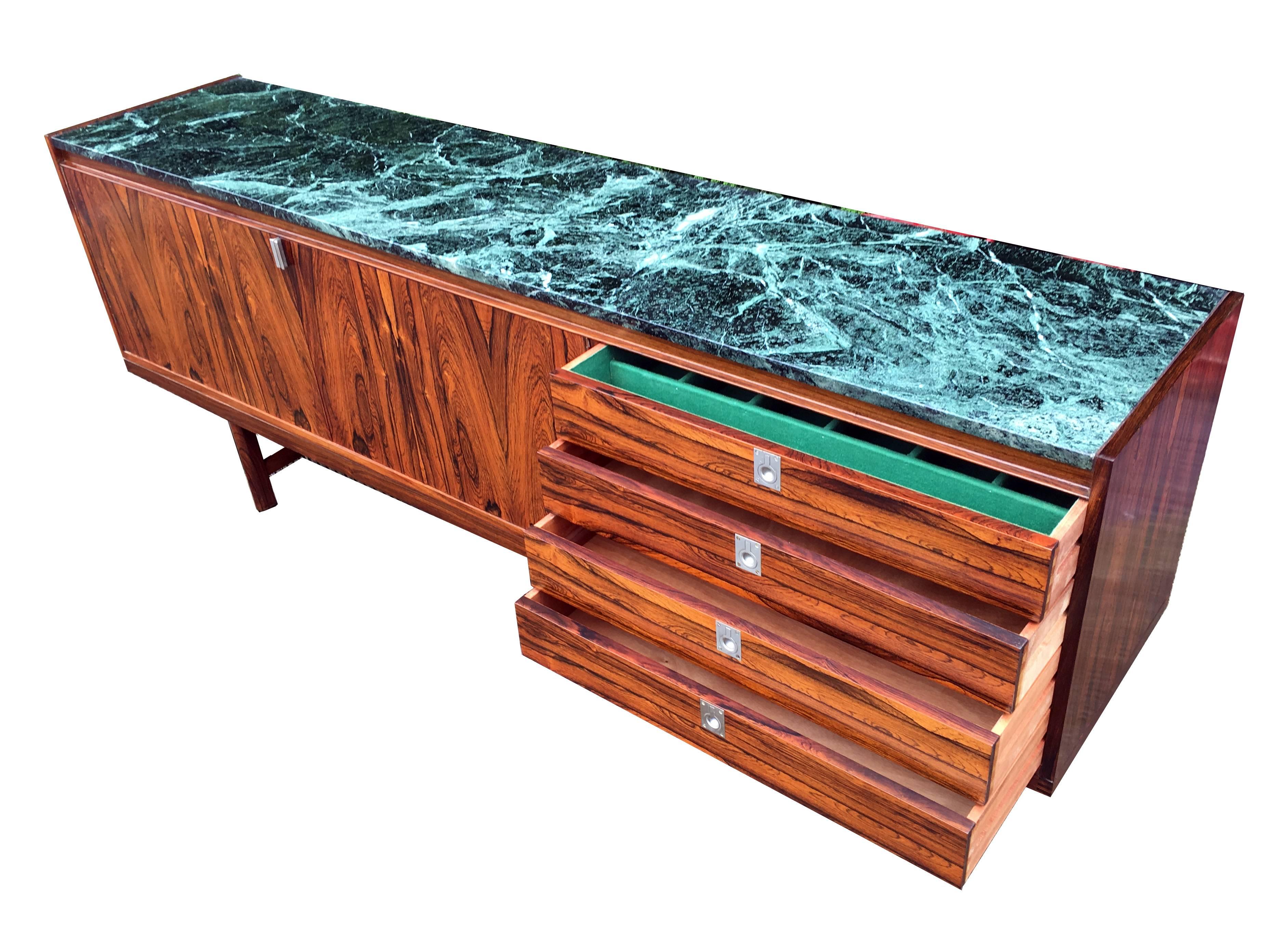 British Rosewood and Marble Sideboard by Robert Heritage for Archie Shine
