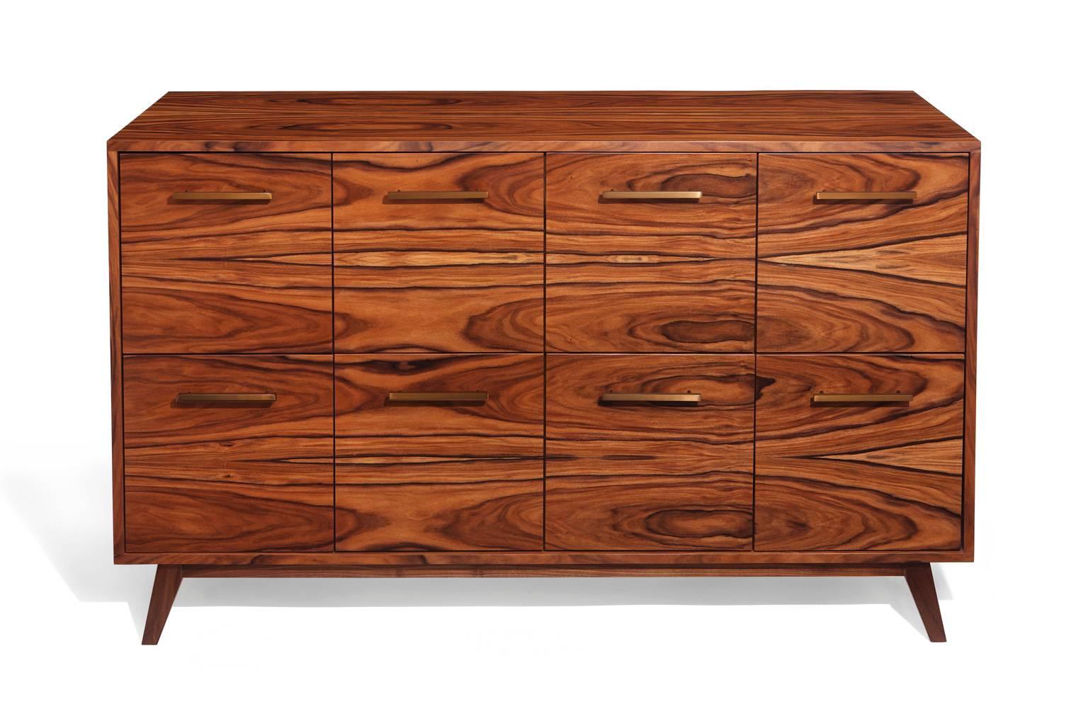 The Atocha Design record cabinet is a handcrafted furniture piece that gives you quick access to your music collection—and elegant storage when it's not in use.

The featured piece uses Santos Palisander hardwood veneer, a sustainable species