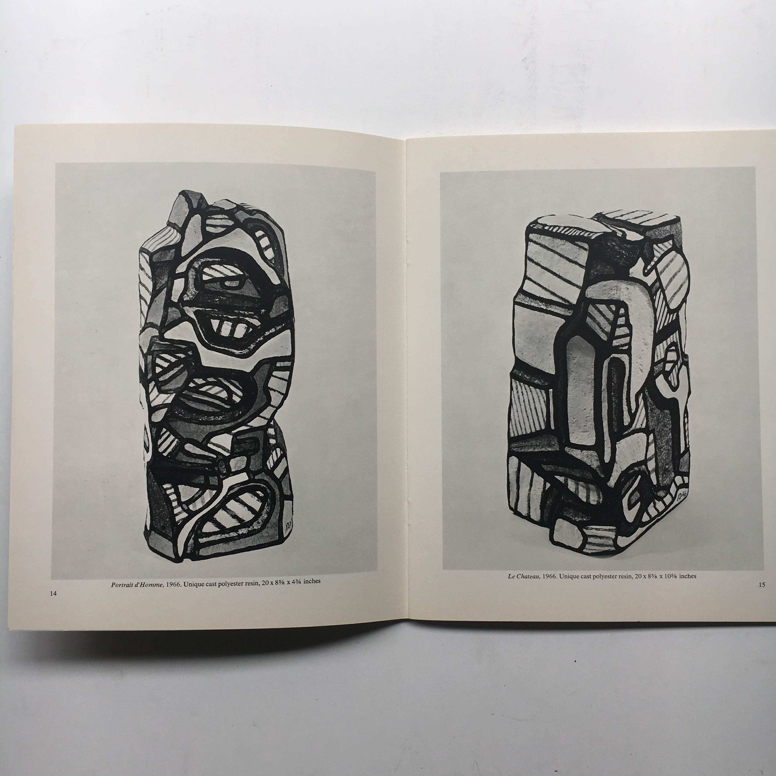 First Edition, published by The Pace Gallery, New York, 1968.

Jean Dubuffet's paintings from the early 1940s were followed by a series of works in which he employed unorthodox materials such as cement, plaster, tar, and asphalt-scraped, carved and