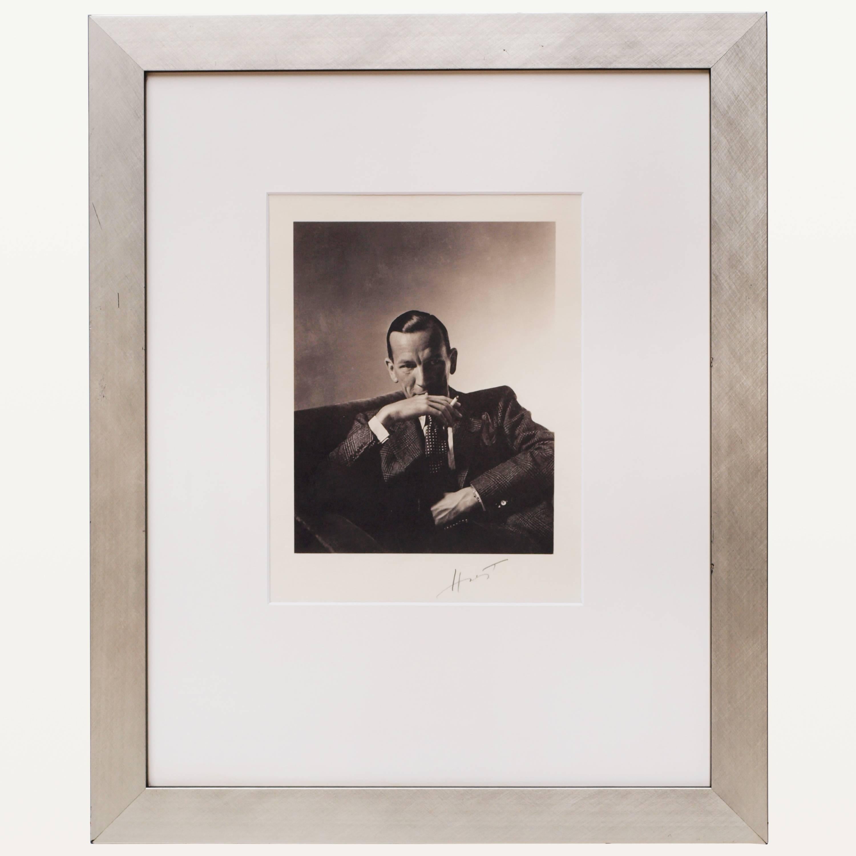 Title: Noel Coward
Print: Platinum palladium print, printed on strathmore cotton paper
Date: 1936, printed later
Signature: Signed Horst in Pencil on Recto and Vesrso

Horst P. Horst (1906-99) created images that transcend fashion and time. He