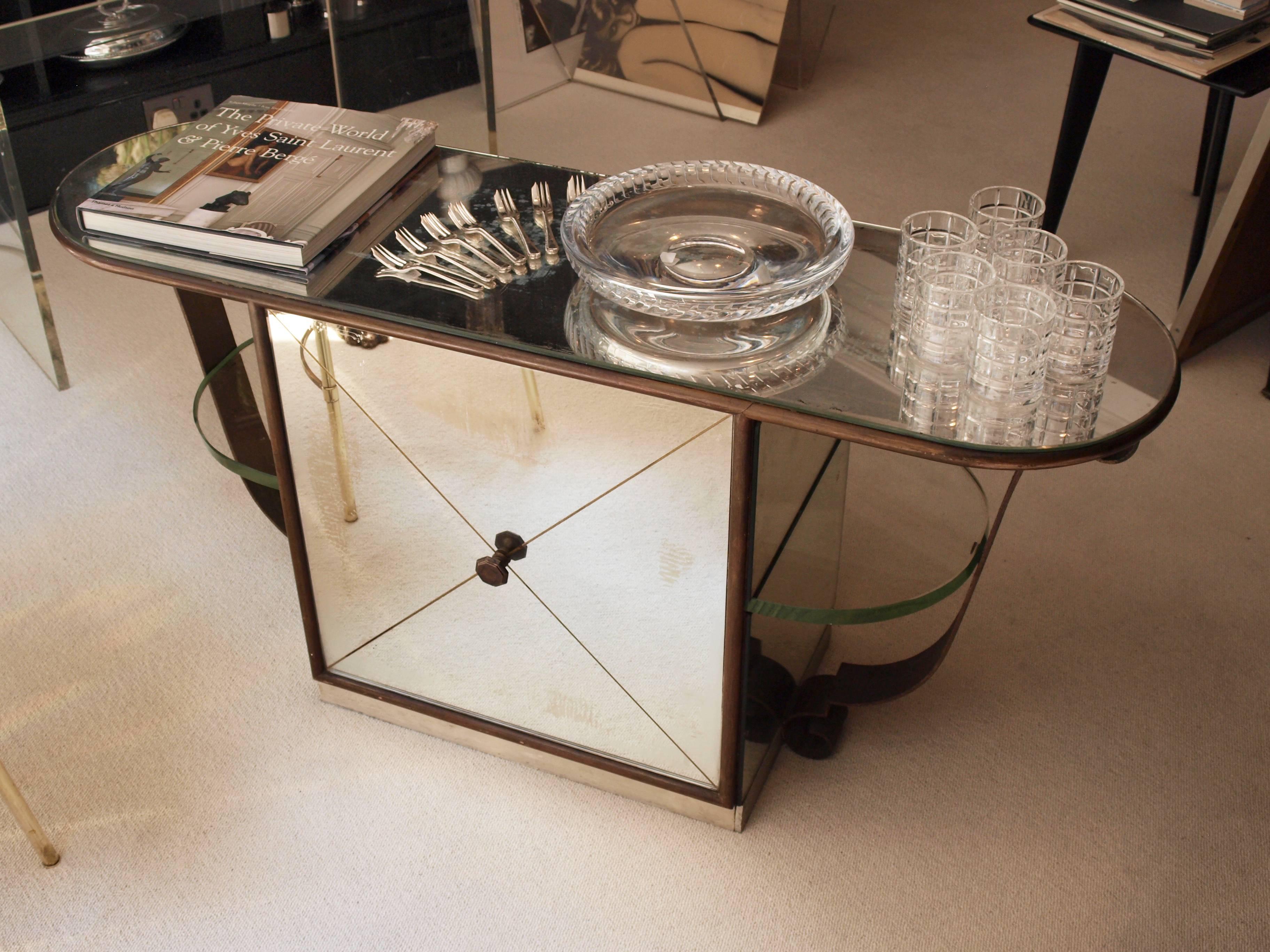 1940s Double-Sided Italian Mirrored Table 4