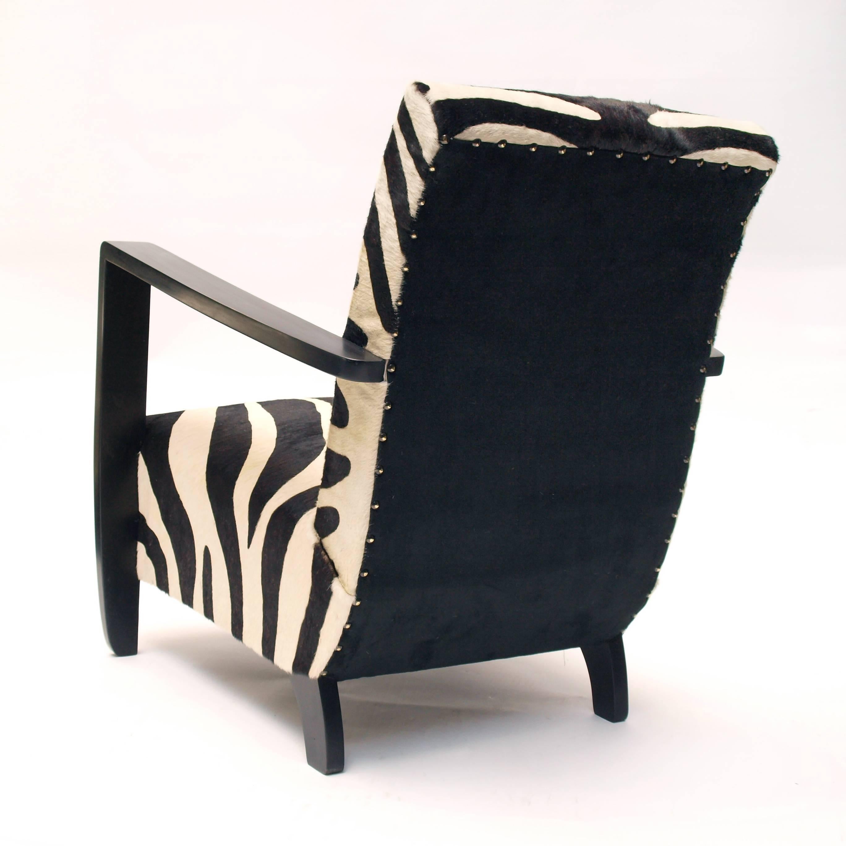 Cowhide French 1930s Chair in the manner of Rene Gabriel