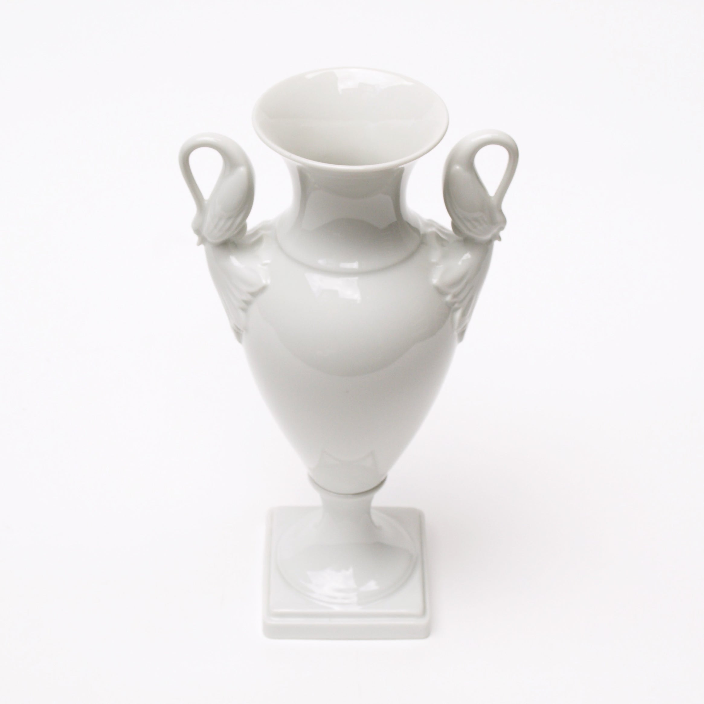 Pair Of 1960S Porcelain Classical Swan Vases By Alboth And Pair Of 1960S Porcelain Classical Swan Vases By Alboth And