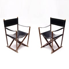 Important Pair of Mogens Koch MK-16 Folding Campaign Chairs