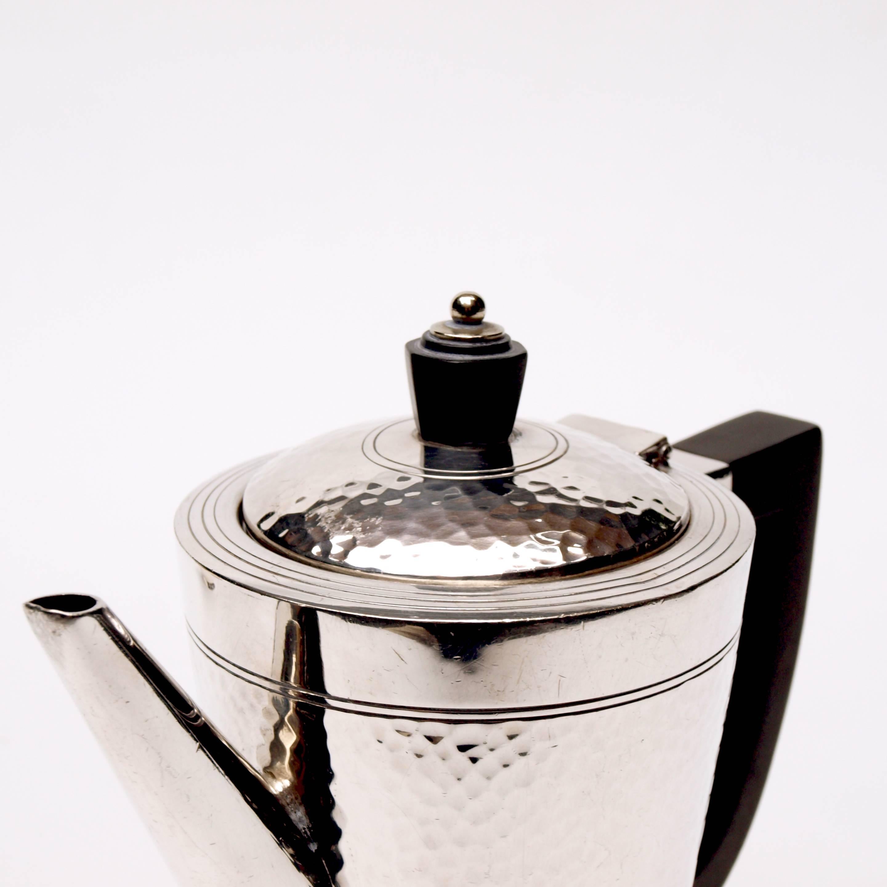 British Three-Piece Silver 1930s Mappin & Webb Coffee Set by Keith Murray