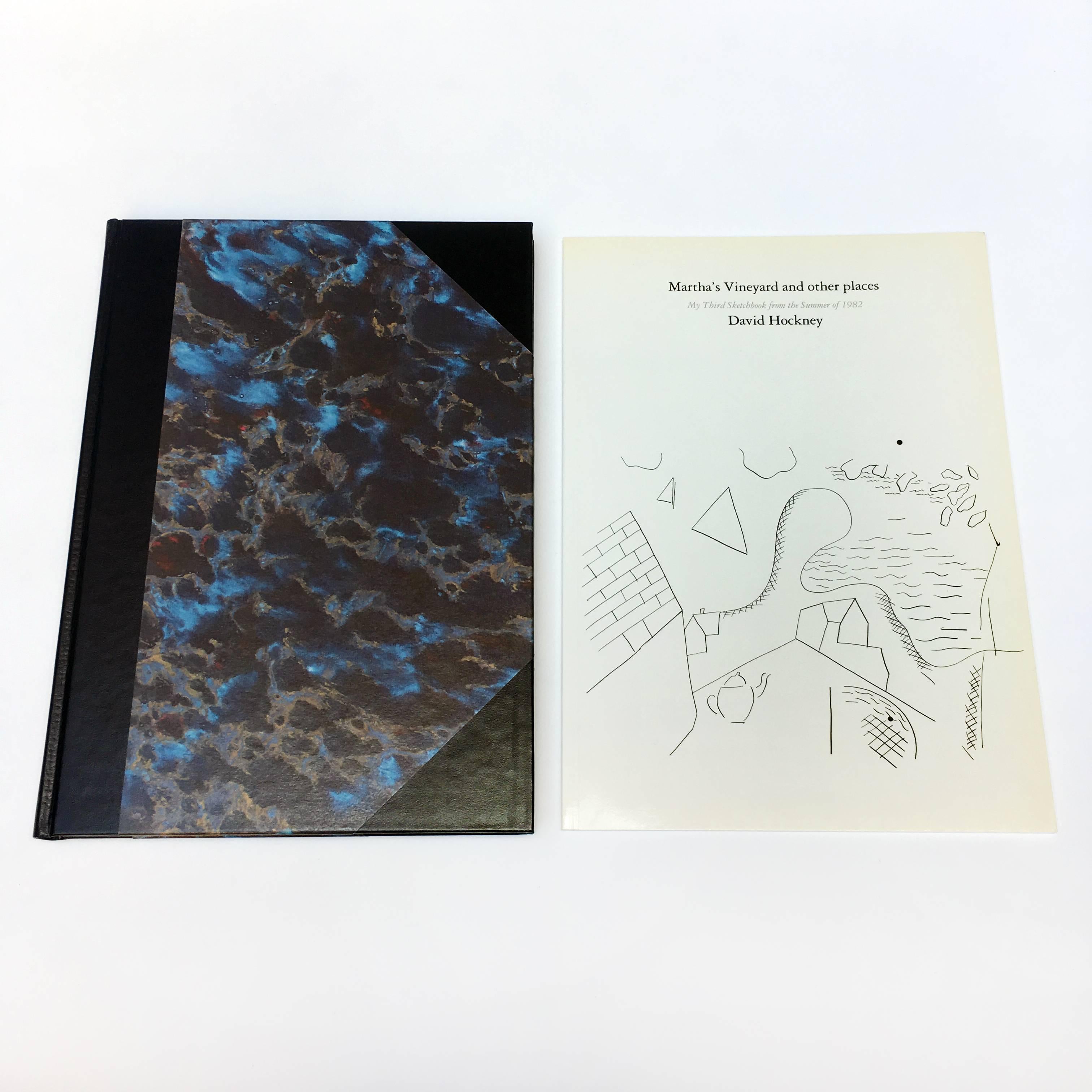 First edition, published by Harry N. Abrams 

‘My Third Sketchbook from the Summer of 1982’

This beautiful marbled hardcover book is a direct facsimile of one of David Hockney’s sketchbooks, part of the celebrated Abrams series of sketchbook
