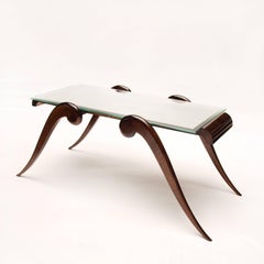 Scroll Design 1940s Mirrored Coffee table / Side Table