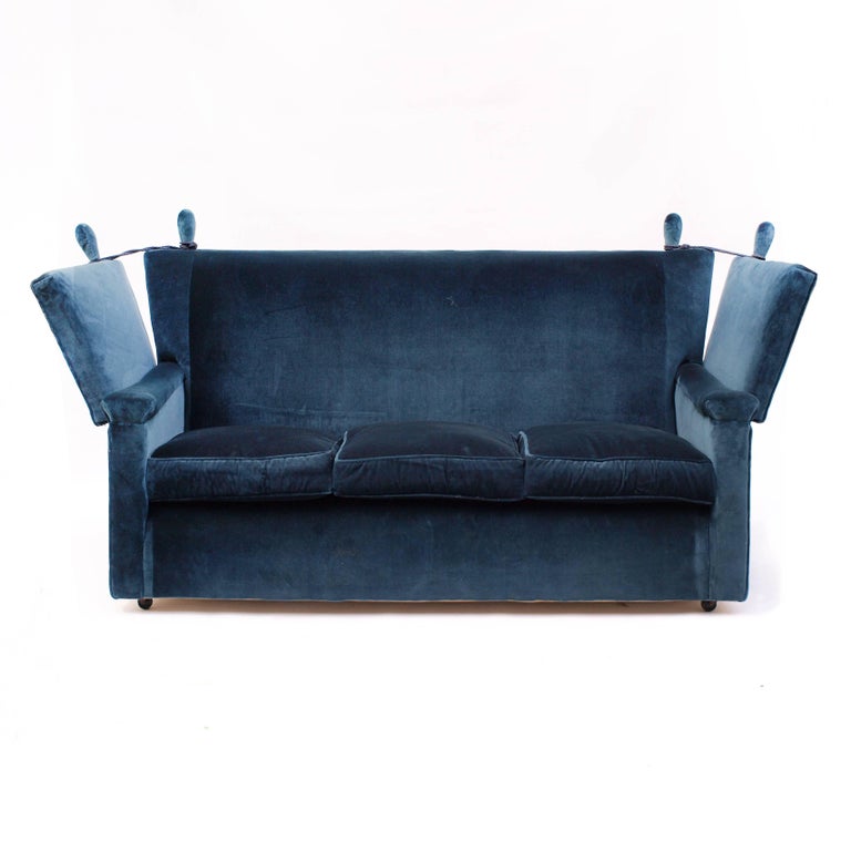 Velvet Knole Sofa 1930s For At 1stdibs A Beautifully Shaped Knole Sofa Dating From The 1930s Upholstered In Dark Blue Velvet