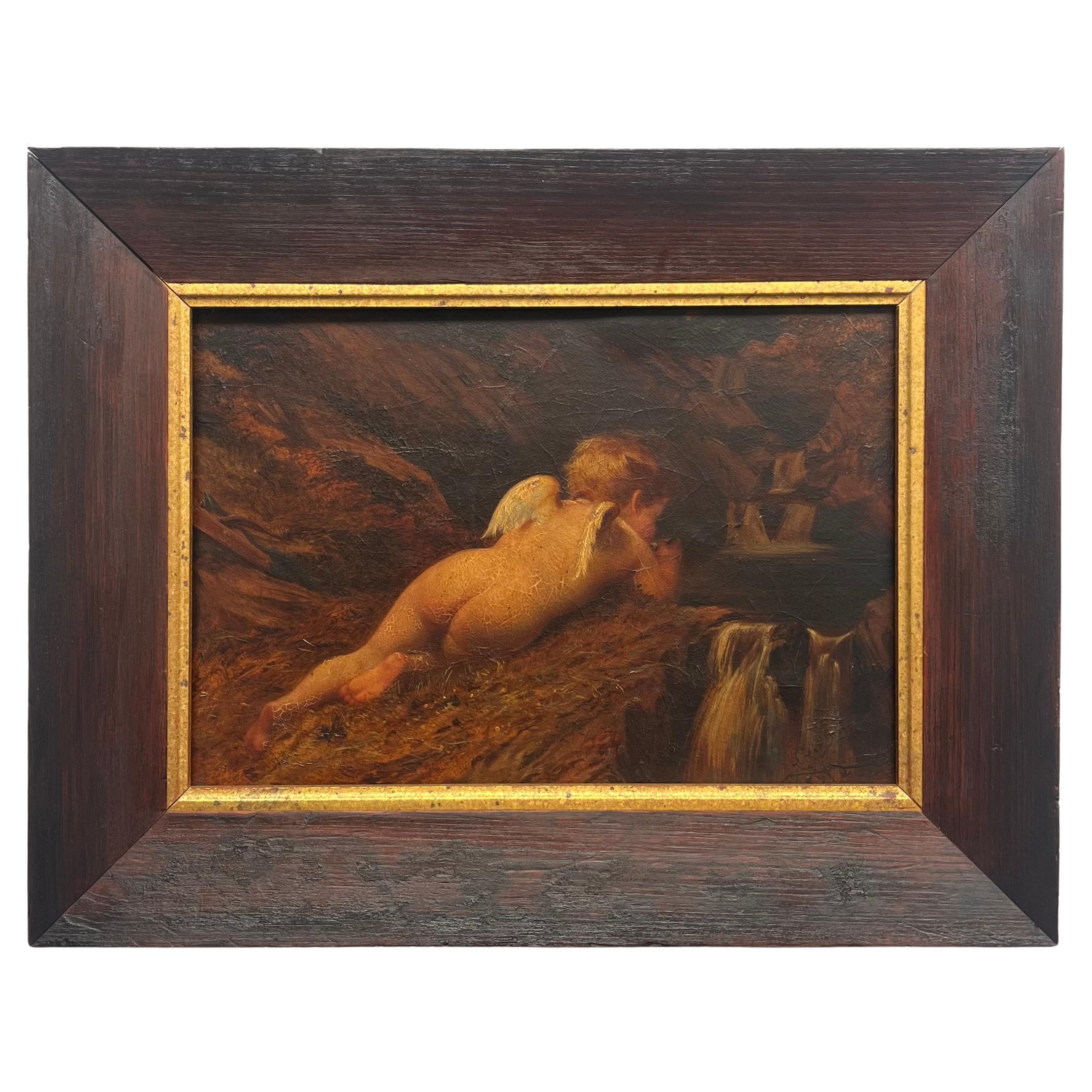 Cupidon buvant dans une mare par William Edward Frost (1810-1877) en vente
