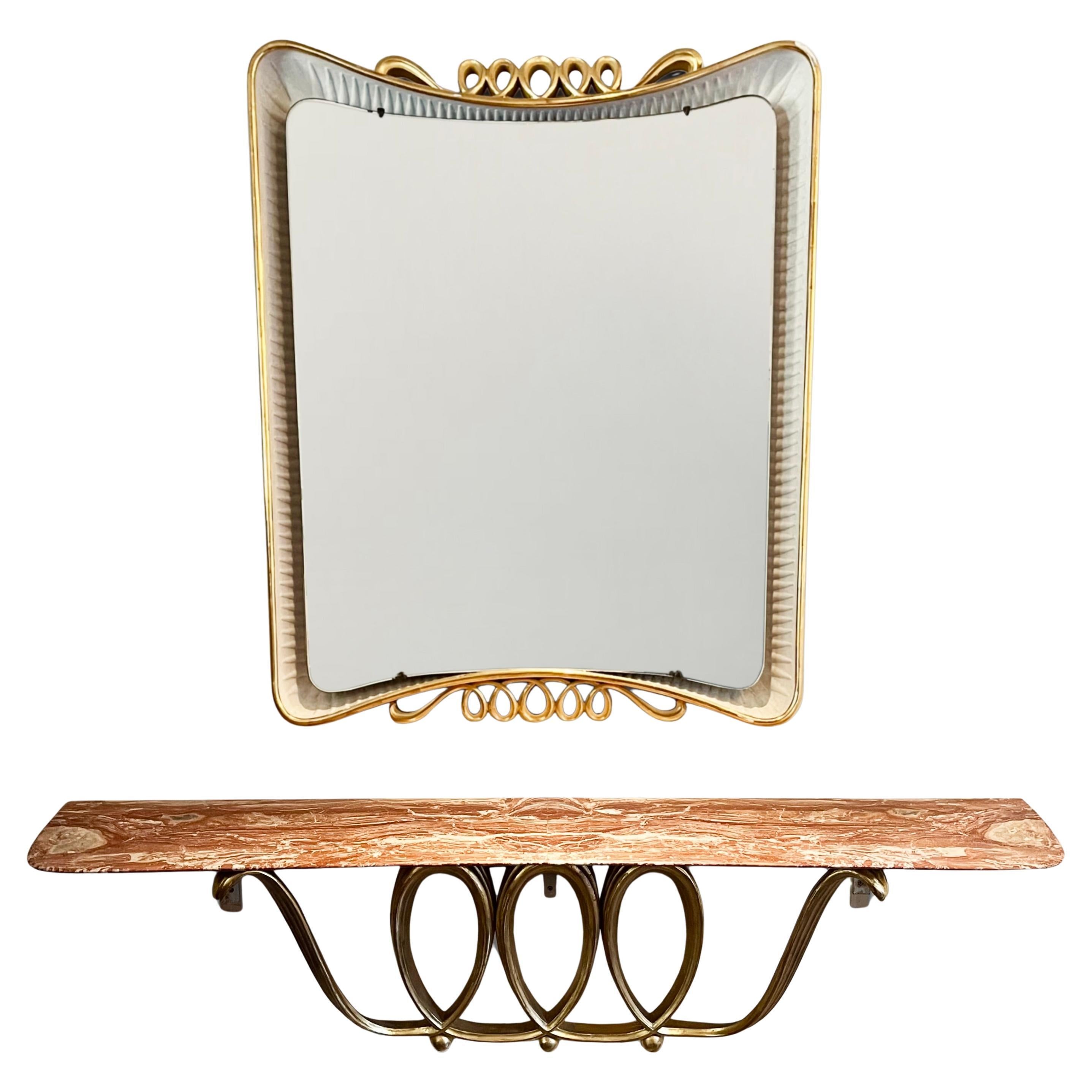 Osvaldo Borsani (1911-1985) Floating Console and Mirror creating in 1946 For Sale