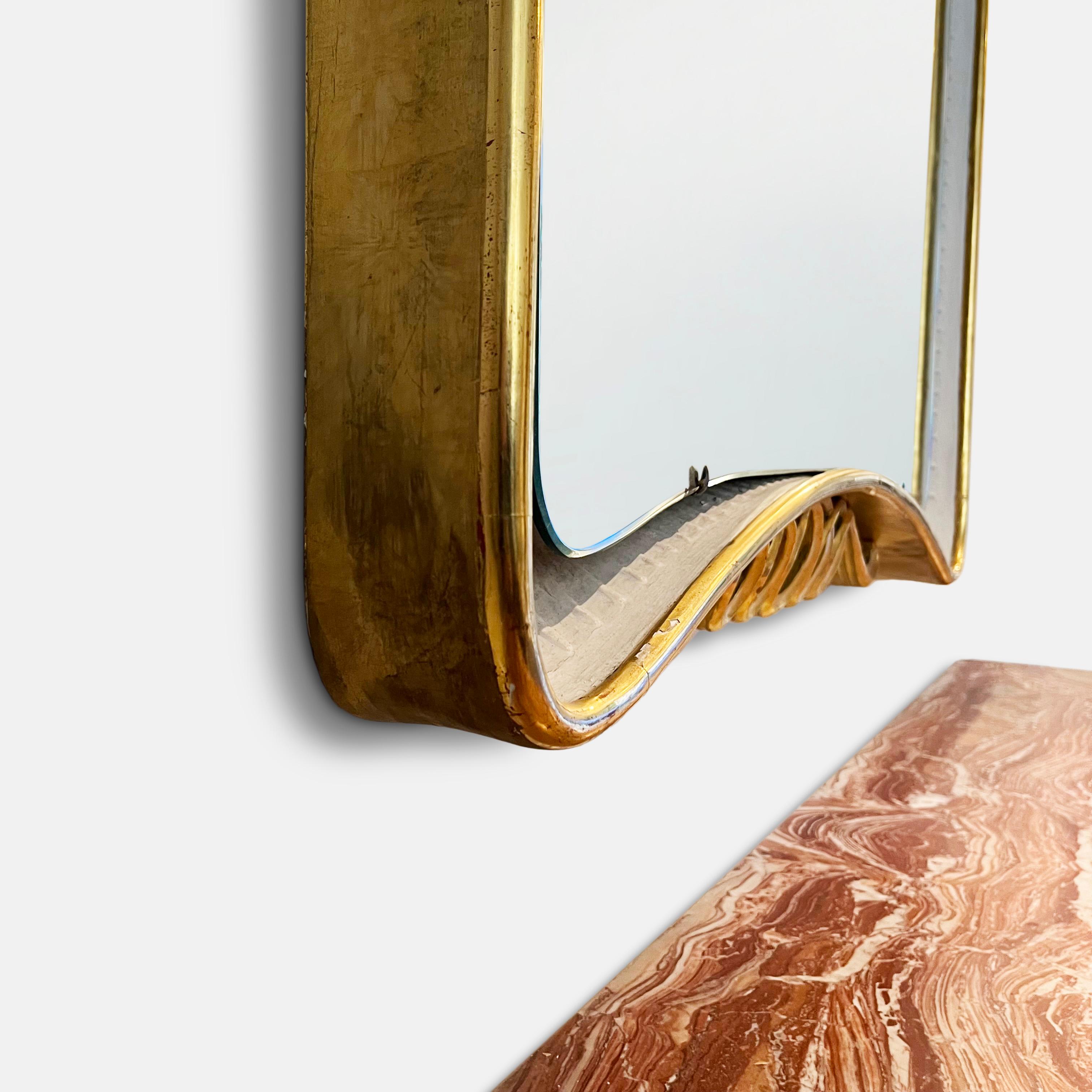 Italian Osvaldo Borsani (1911-1985) Floating Console and Mirror creating in 1946 For Sale