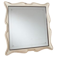 Italian Large Cream Textured and Gilt Mirror circa 1940